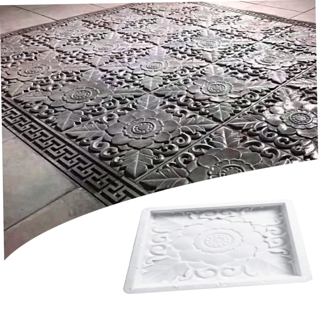 Lotus Shaped Square Paving Mould - Reusable Concrete Cement Mold for Garden Stepping Stones, Walkway & Wall Pavement - Perfect for DIY Pathways, Patios and Landscape Design Projects