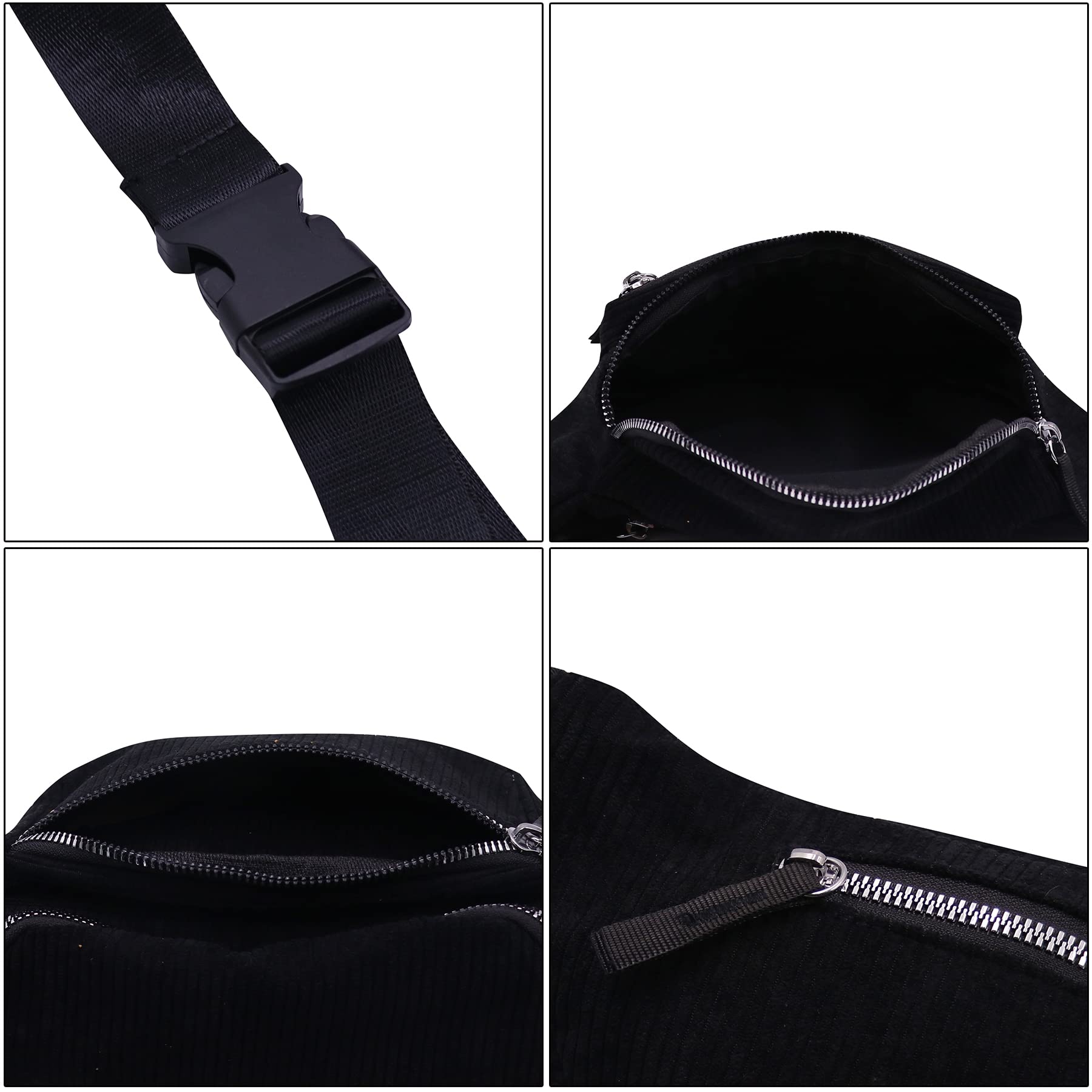 Stylish Corduroy Fanny Pack - Adjustable Waist Bag with Zipper for Phone, Wallet & Essentials - Perfect for Sports, Travel & Outdoor Activities