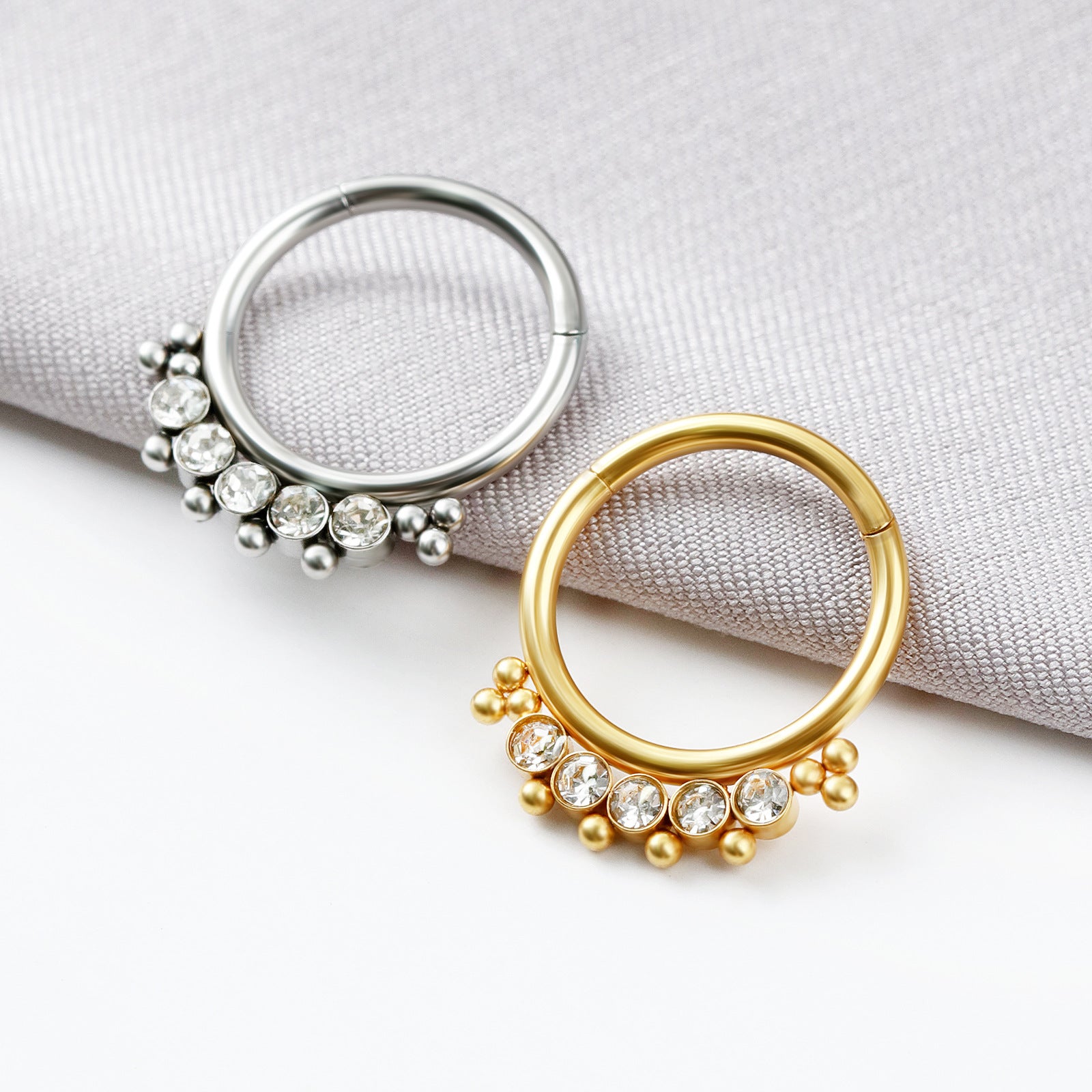 18K Gold Hoop Nose Rings & Septum Clicker Rings - Elegant Hoop Earrings for Women | Perfect for Piercings, Parties & Everyday Wear | HSPJ638