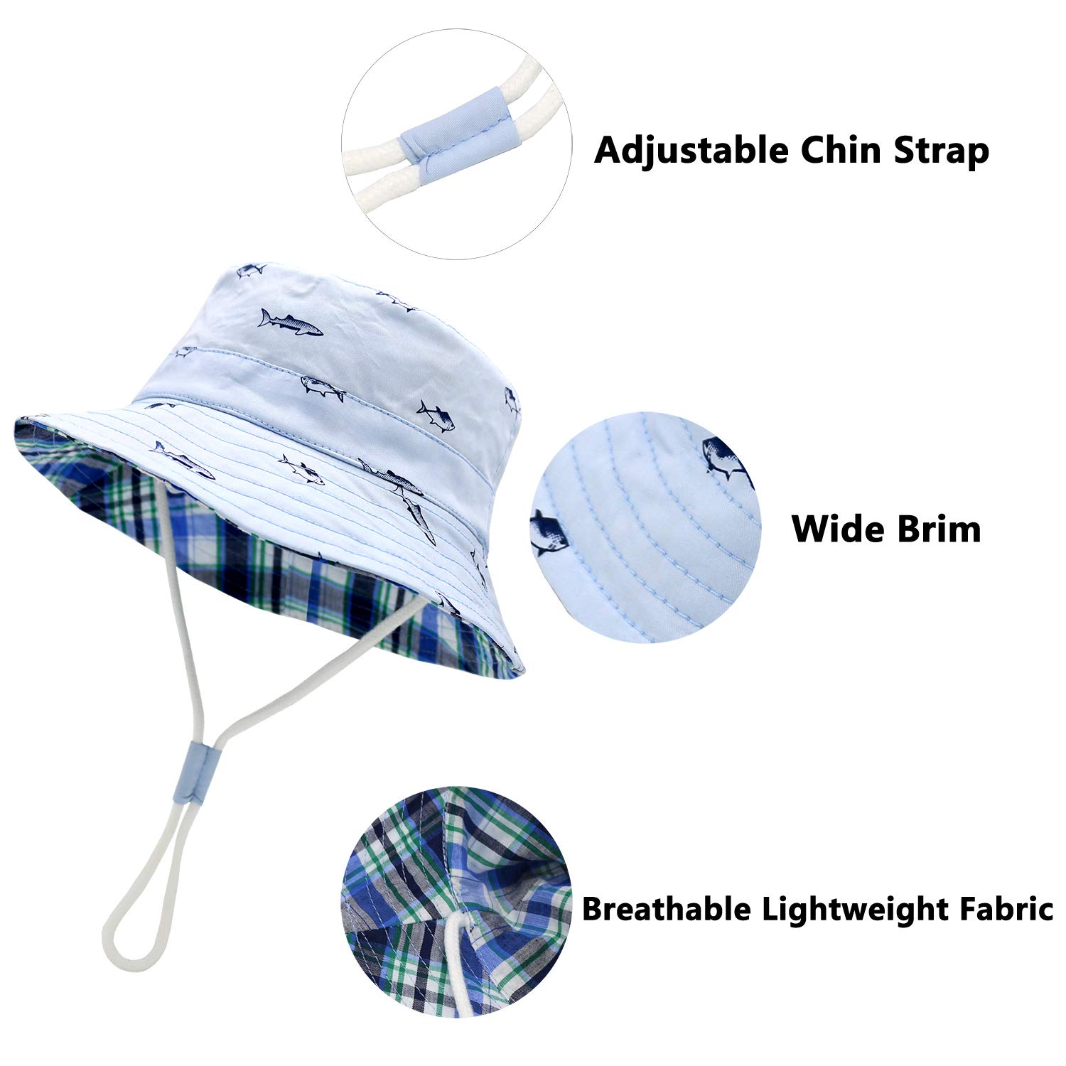 UPF 50+ Baby Sun Hat for Boys & Girls - Toddler Summer Bucket Hat with Wide Brim - UV Protection Beach Hat for Outdoor Play, Pool, and Park Adventures