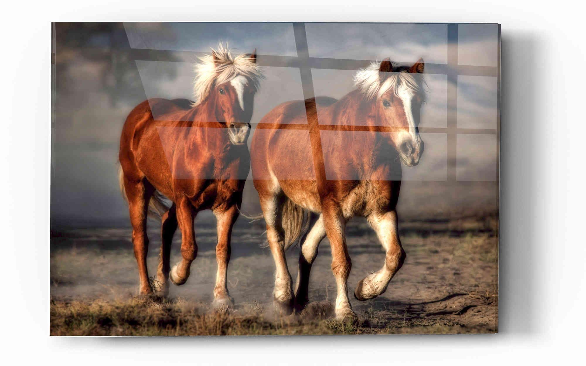 Epic 'Trotting' Horse Wall Art - 16x24 Inch Modern Acrylic Glass Painting - Perfect for Living Room, Bedroom & Office Decor