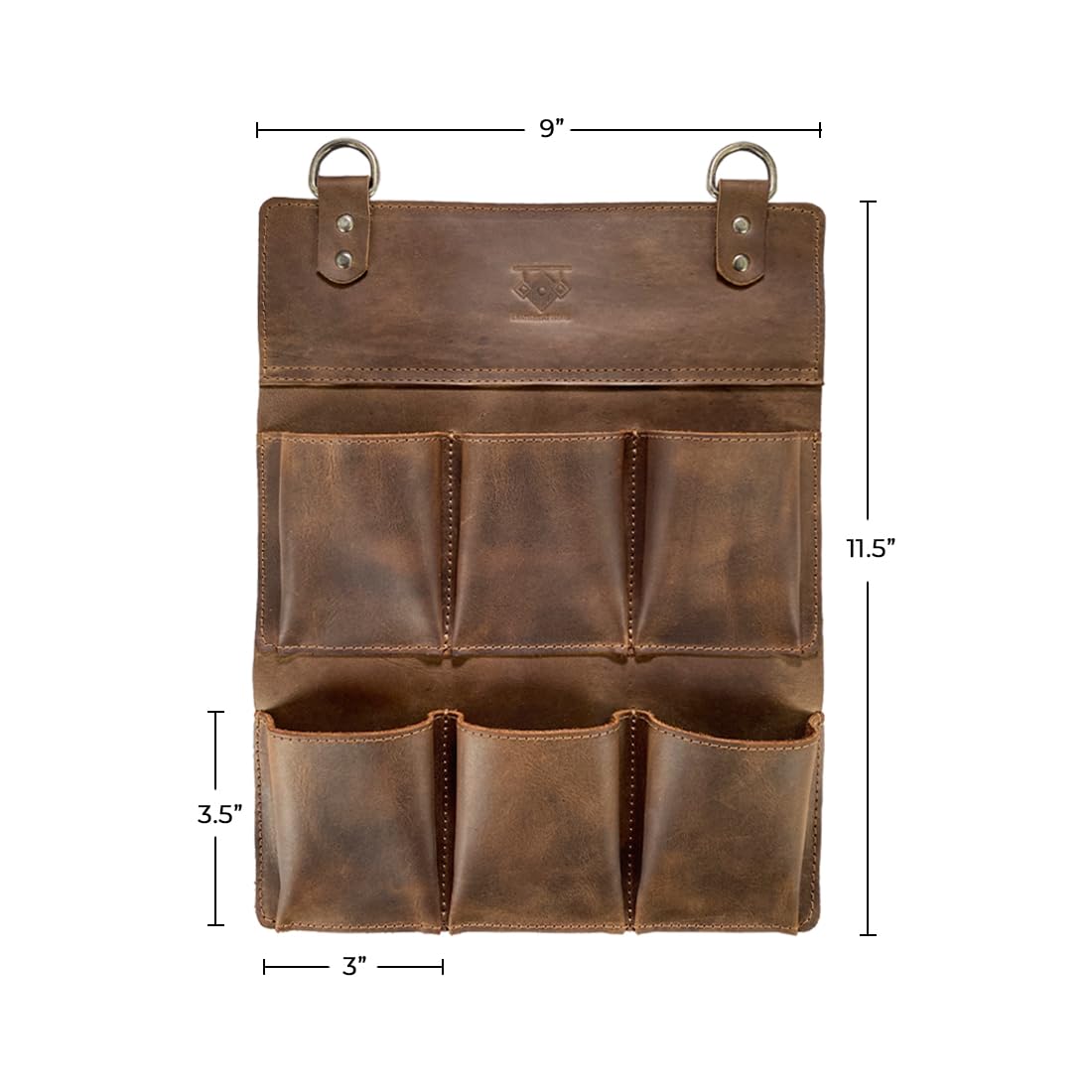 Premium Watch Hanger & Bracelet Organizer - Handmade Full Grain Leather Wall Mount Storage for Jewelry | Perfect for Bedroom, Closet & Travel Accessory Organization (Bourbon Brown)