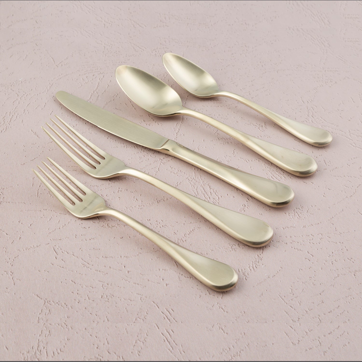 Eloquence Champagne Satin 20-Piece Flatware Set - Elegant Stainless Steel Cutlery for Fine Dining, Weddings & Special Occasions