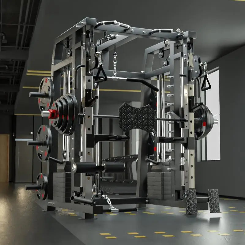 Commercial Multi-Function Smith Machine - 3D Power Rack Gym Equipment for Strength Training | Perfect for Home & Commercial Gyms, Weightlifting, CrossFit Workouts
