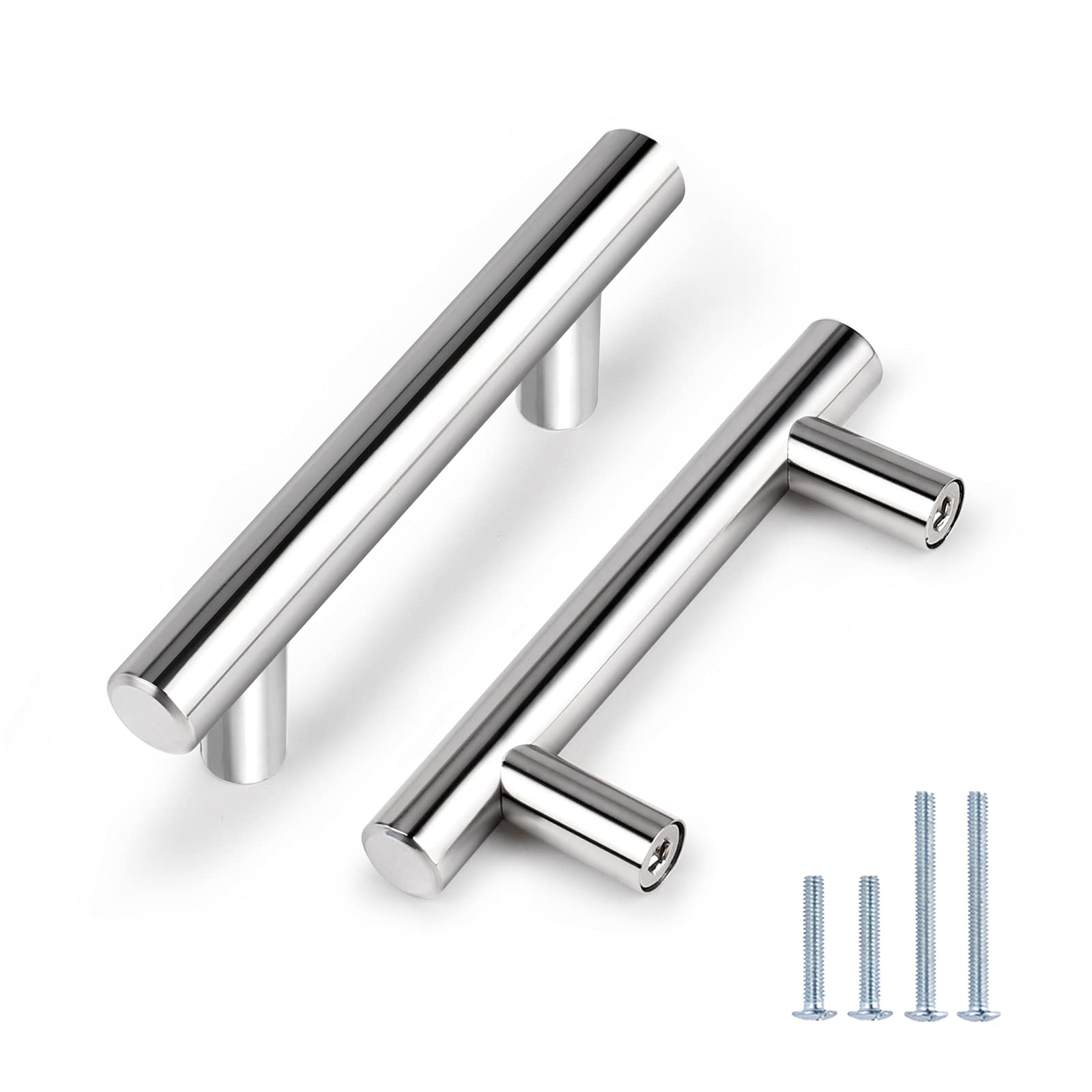 Probrico 5-Pack Polished Chrome Kitchen Cabinet Handles & Drawer Pulls - 2-1/2