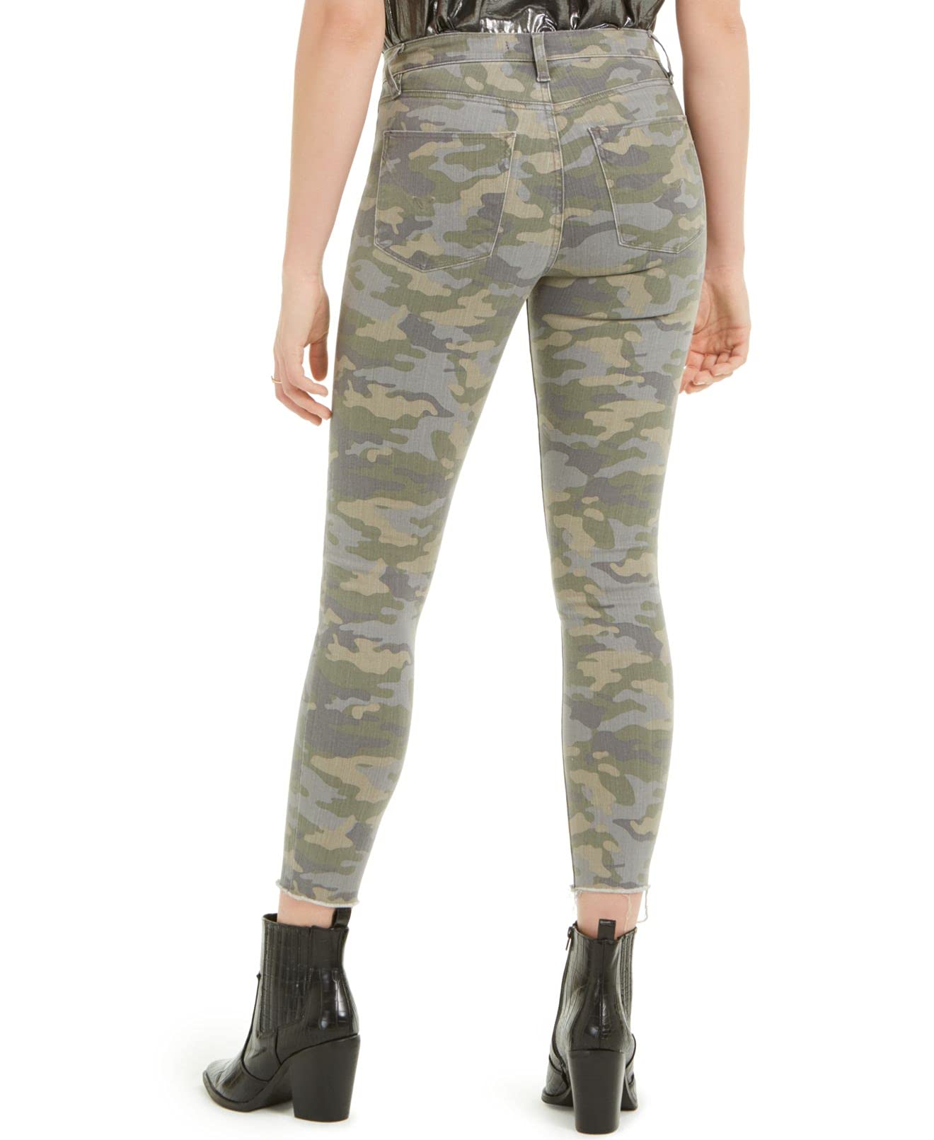 HUDSON Women's Barbara Denim Camo Ankle Jeans - Green Size 25 | Stretch Comfort Fit, Mid Rise Skinny Jeans for Casual Wear & Everyday Outfits