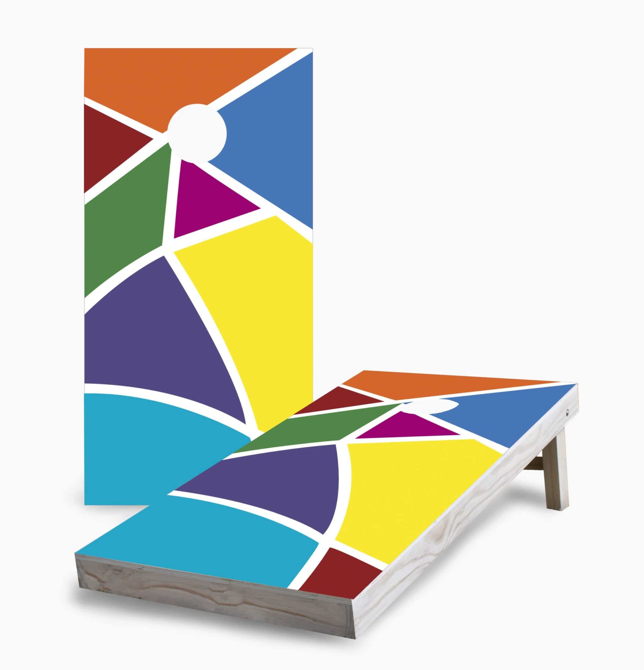 Skip's Garage Abstract Cornhole Set - Regulation Size Custom Cornhole Boards with 8 Premium Cornhole Bags - Perfect for Backyard Parties, Tailgating & Outdoor Games