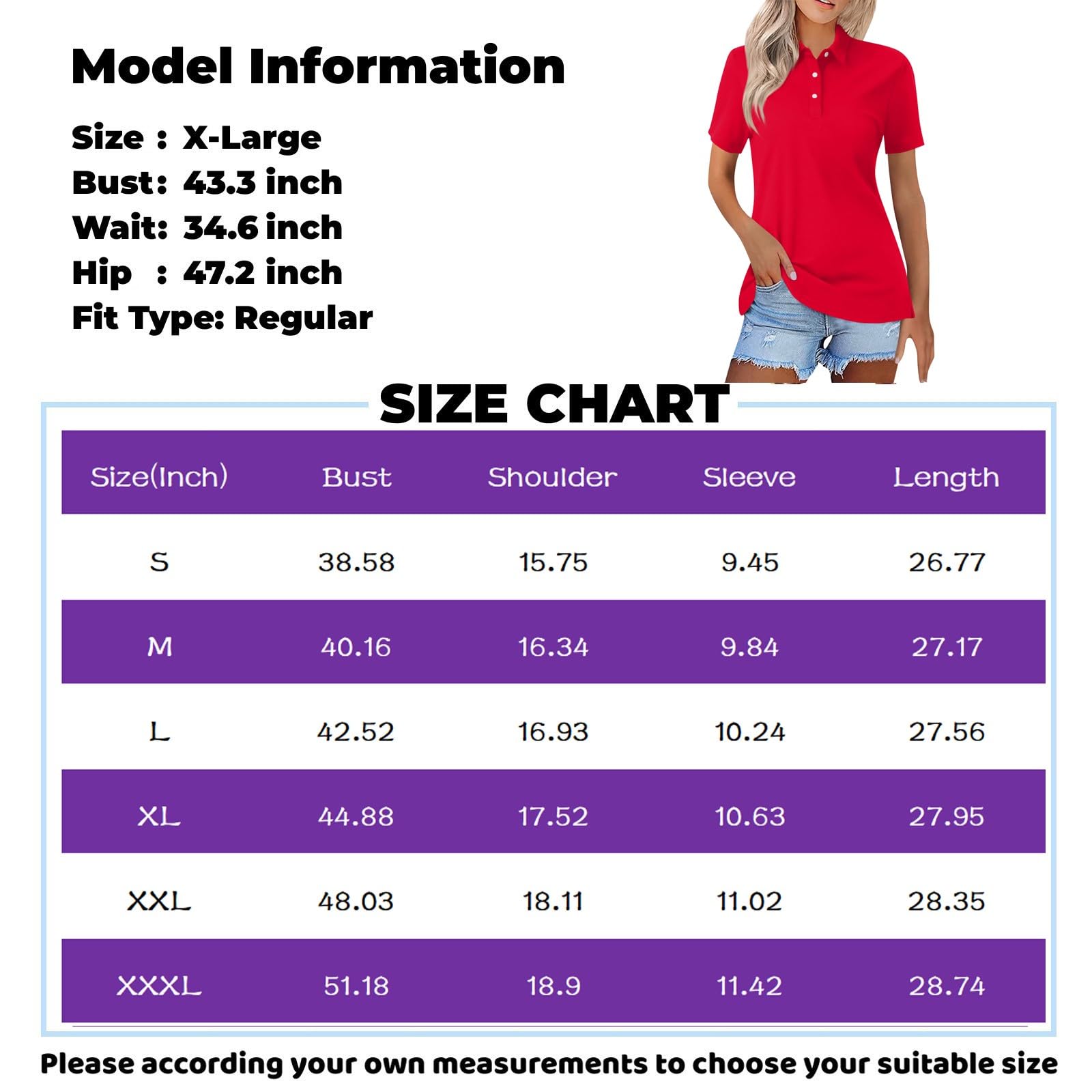 Women's Short Sleeve Polo Shirts - V-Neck Button Down Collared Blouse for Business Casual & Summer Wear | Office, Golf, Outdoor & Travel Tops