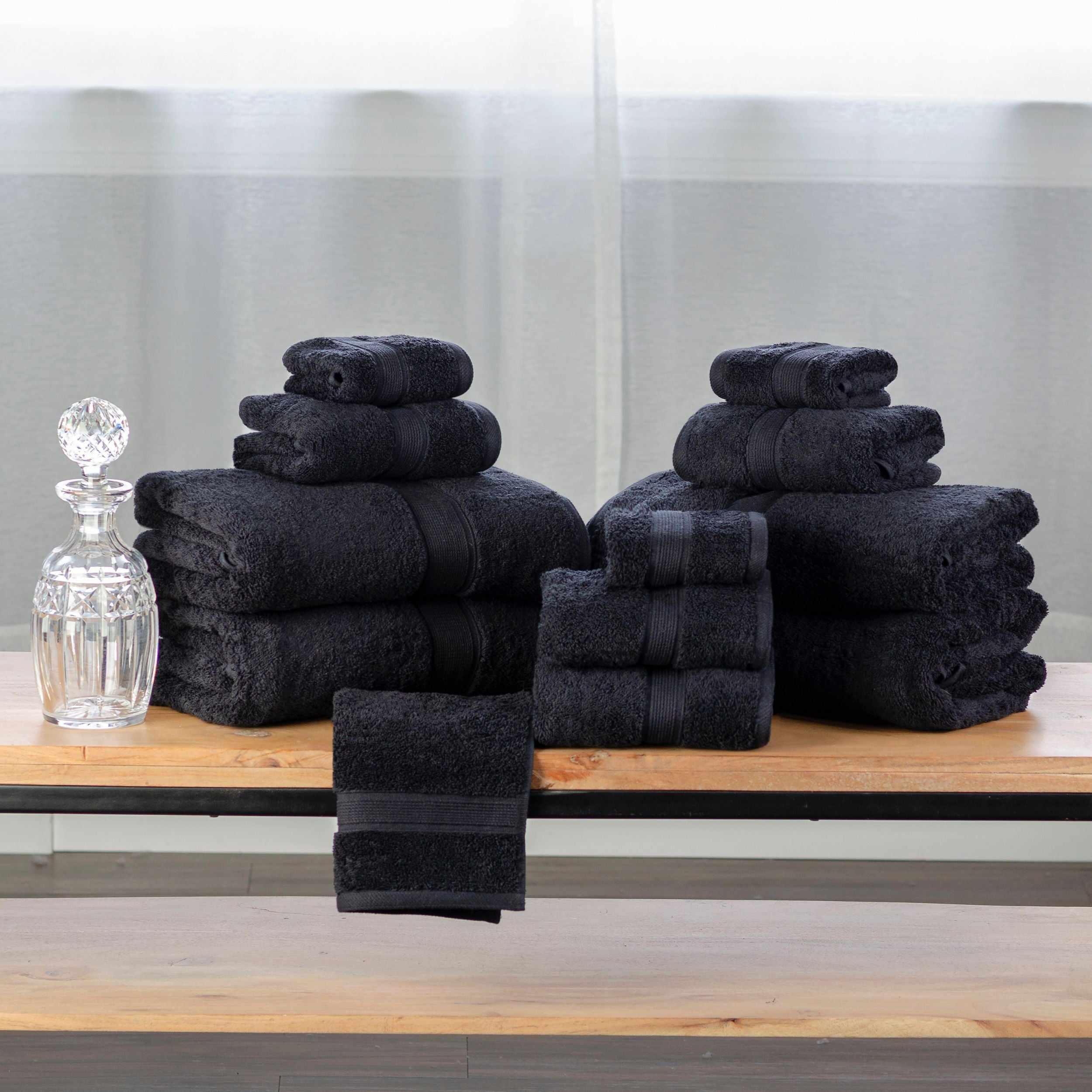 Premium Organic Cotton Plush Bath Towel Set - 12 Piece Soft & Absorbent Towels for Spa, Gym, Beach & Home Use