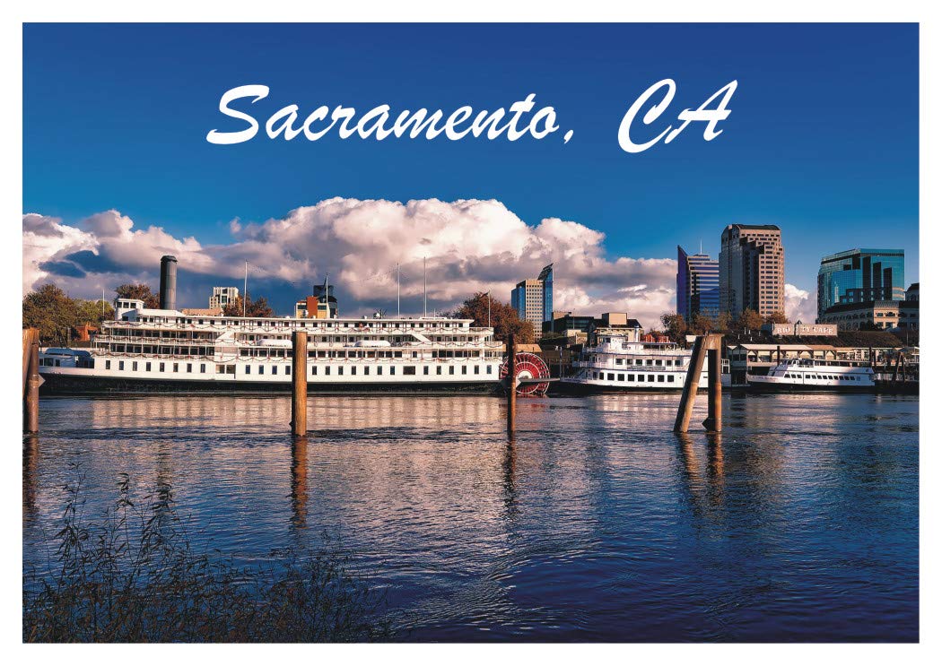 California State Capital - Sacramento City Souvenir Fridge Magnet 2x3 Inch | Riverboats & Travel Themed Refrigerator Locker Magnet | Perfect for Home, Office & Travel Memories