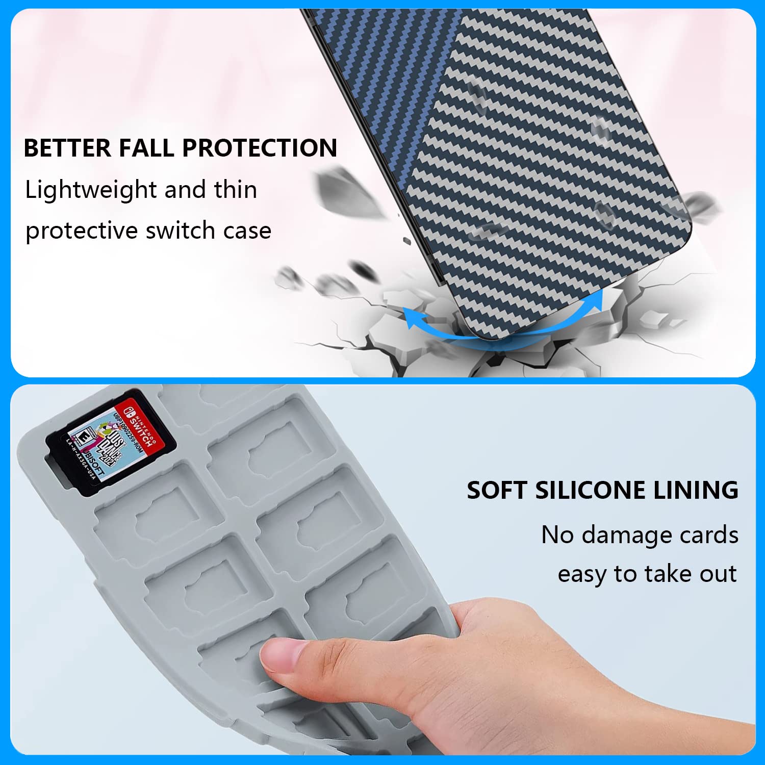 Nintendo Switch Game Card Case - 24 Slots Storage Holder for Switch & Switch OLED Games & Micro SD Cards | Soft Lined Interior with Magnetic Closure | Portable Travel Organizer for Gamers