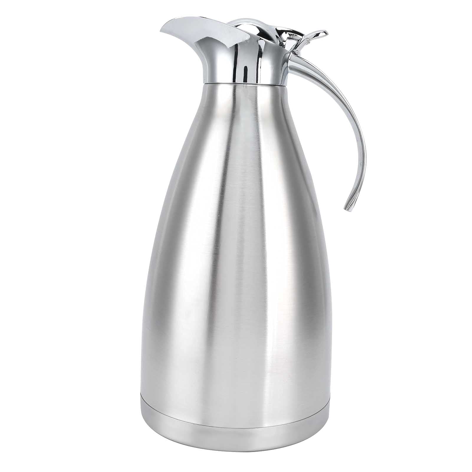 Premium Stainless Steel Vacuum Insulated Thermal Carafe - 2L Double-Wall Insulation for Hot & Cold Beverages - Perfect for Coffee, Tea, Water & Outdoor Activities
