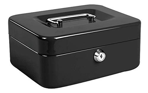 Betlex 8 Inch Portable Locking Cash Box with Key - Secure Money Coin Storage for Home, Office & Travel | Durable Multi-Color Money Box for Cash, Jewelry & Valuables
