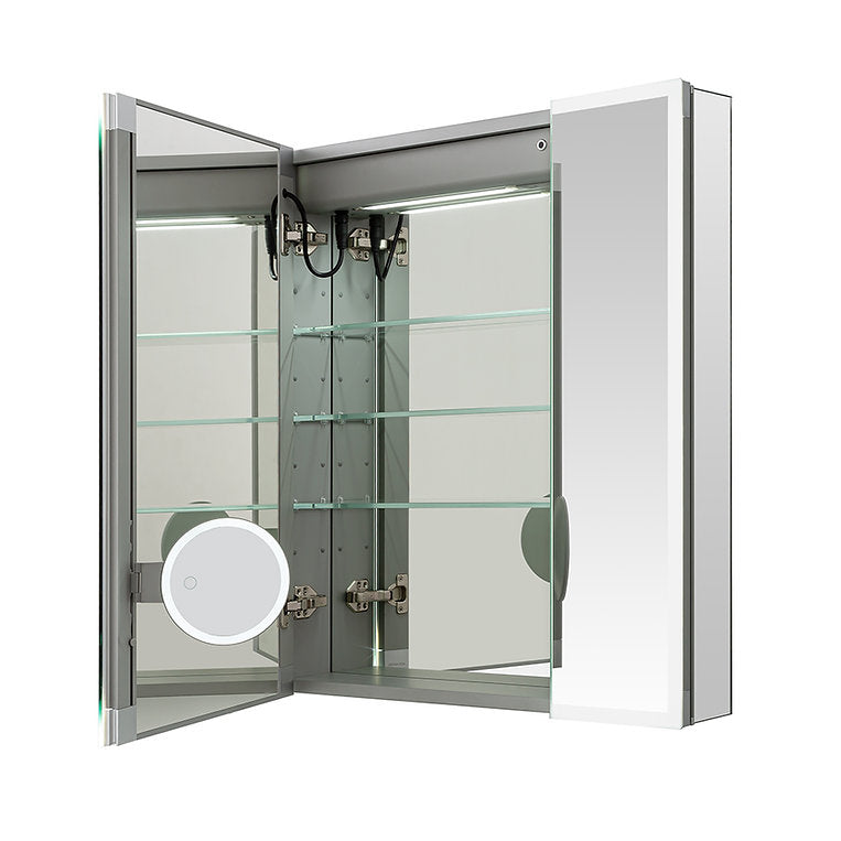 Aquadom Edge Royale 36x32 Inch LED Lighted Triple Door Bathroom Medicine Cabinet - Perfect for Modern Homes & Spa-Like Bathrooms