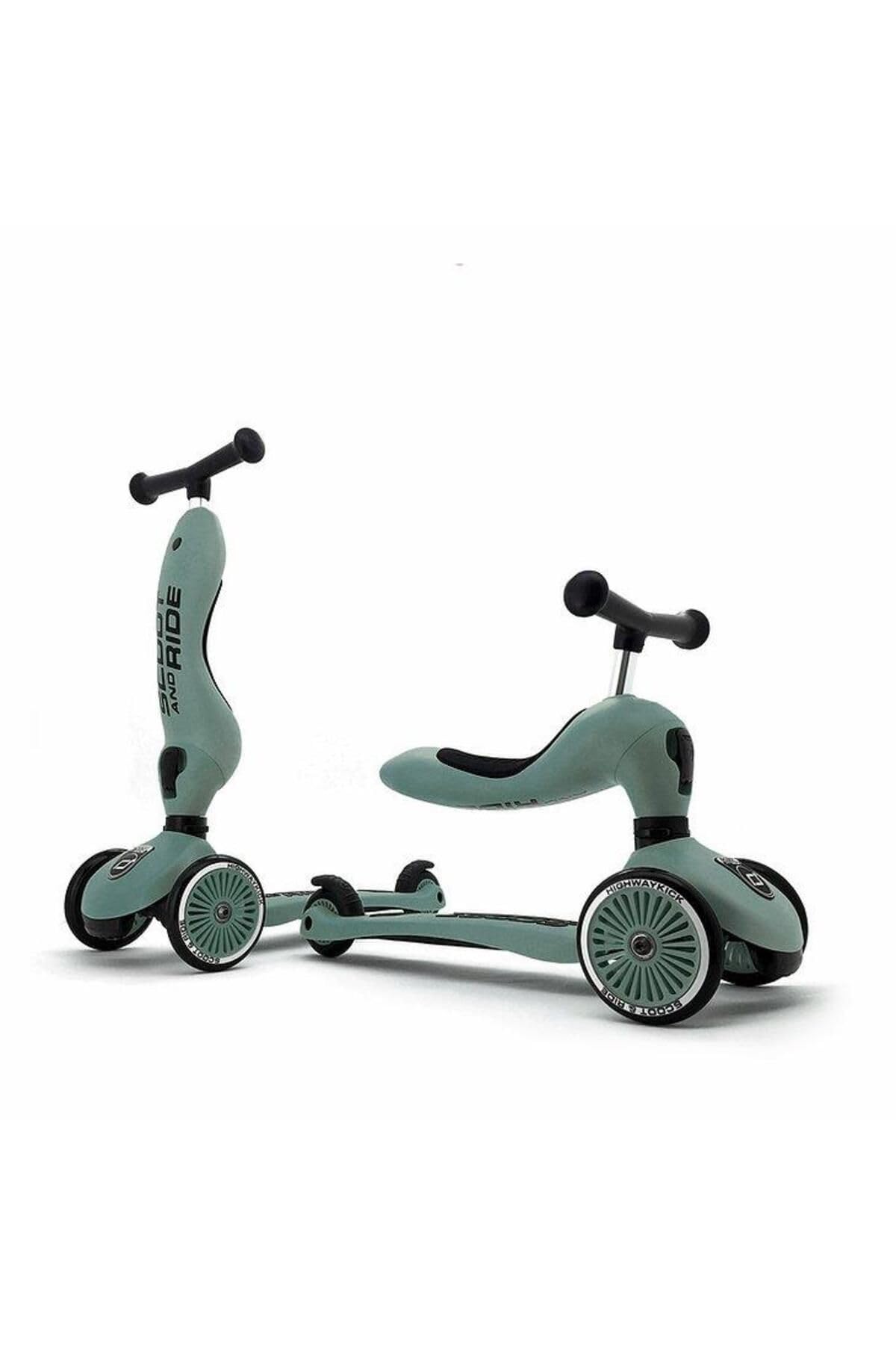 2-in-1 Ride-On & Stand Scooter for Kids Ages 1-5 | Highwaykick 1 Forest Green | Toddler Push Scooter & Balance Bike | Perfect for Indoor Play & Outdoor Park Adventures