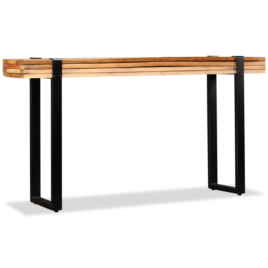 FAMIROSA Solid Reclaimed Wood Console Table - Adjustable Height Entryway Sofa Table for Living Room, Hallway & Bedroom Decor