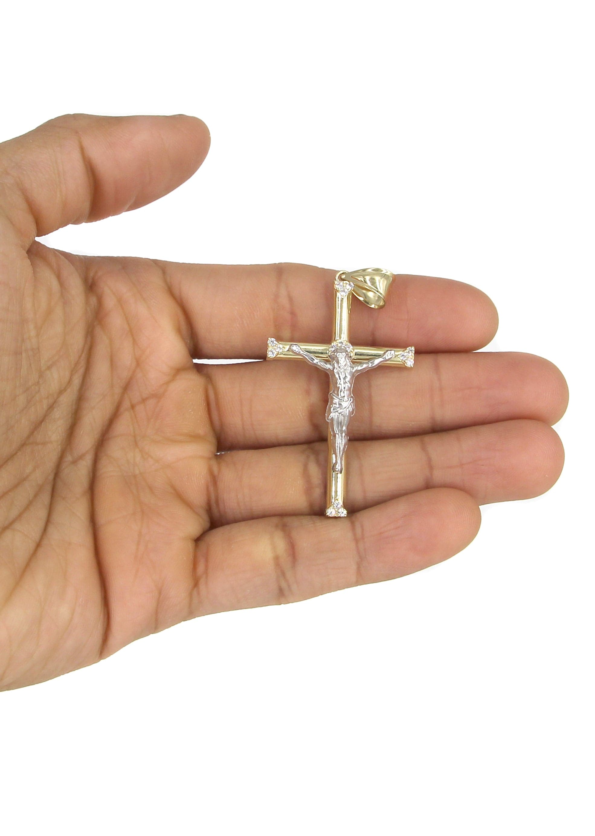 10K Yellow Gold Crucifix Cross Necklace for Women & Men - 13.6 Grams Religious Jewelry - Perfect for Baptism, First Communion, Confirmation & Daily Wear