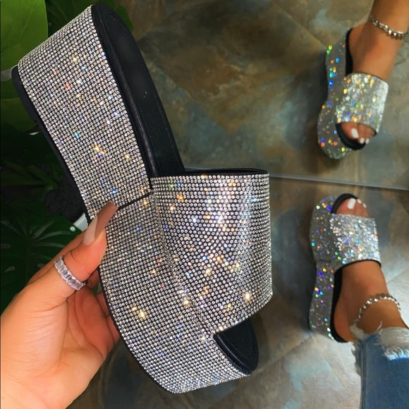Brooklyn Platform Rhinestone Sandals for Women - Glamorous High Heel Summer Sandals with Sparkling Crystals | Perfect for Weddings, Parties & Evening Events