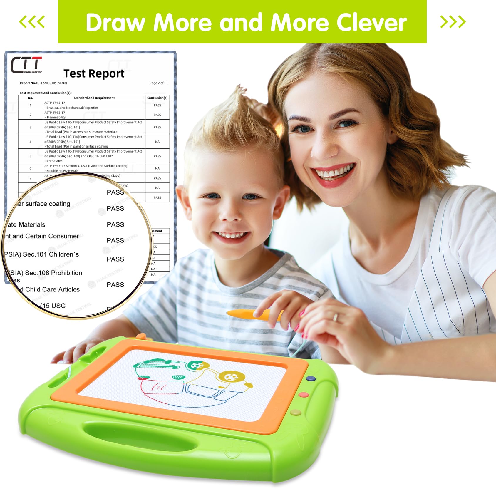 Magnetic Drawing Board for Toddlers 1-3 Years - Perfect Birthday & Easter Gift for Boys & Girls - Ideal for Home & Classroom Use
