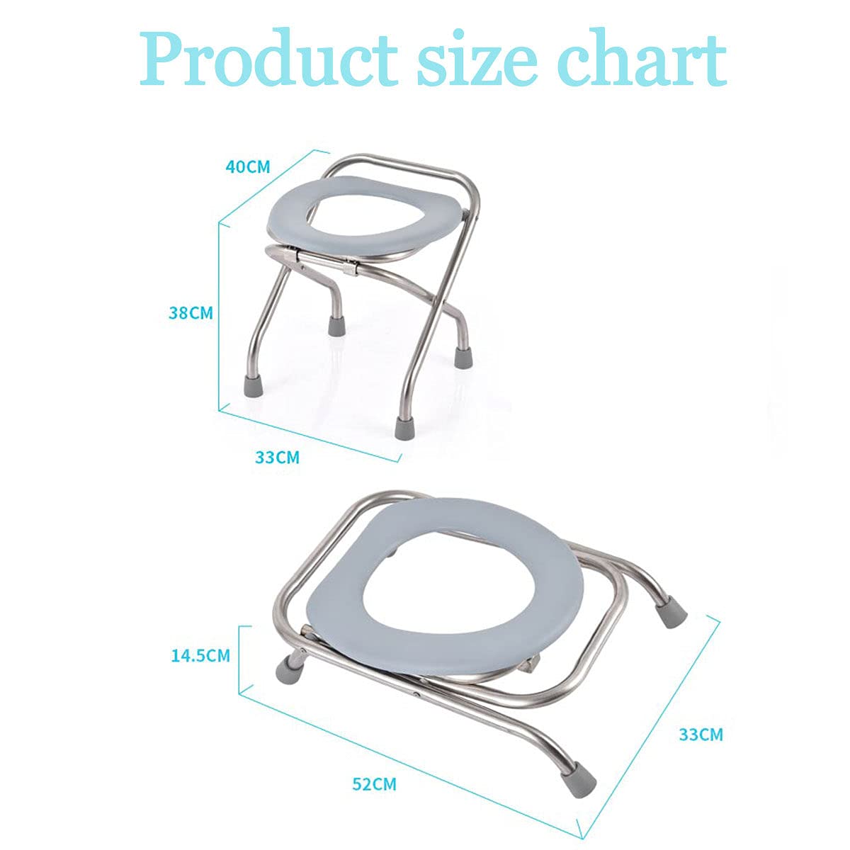 Portable Folding Commode Toilet Seat with Bracket - Converts into Stool for Camping, Travel, Hiking & Outdoor Use | Lightweight & Compact Design for RV, Boat & Emergency Situations