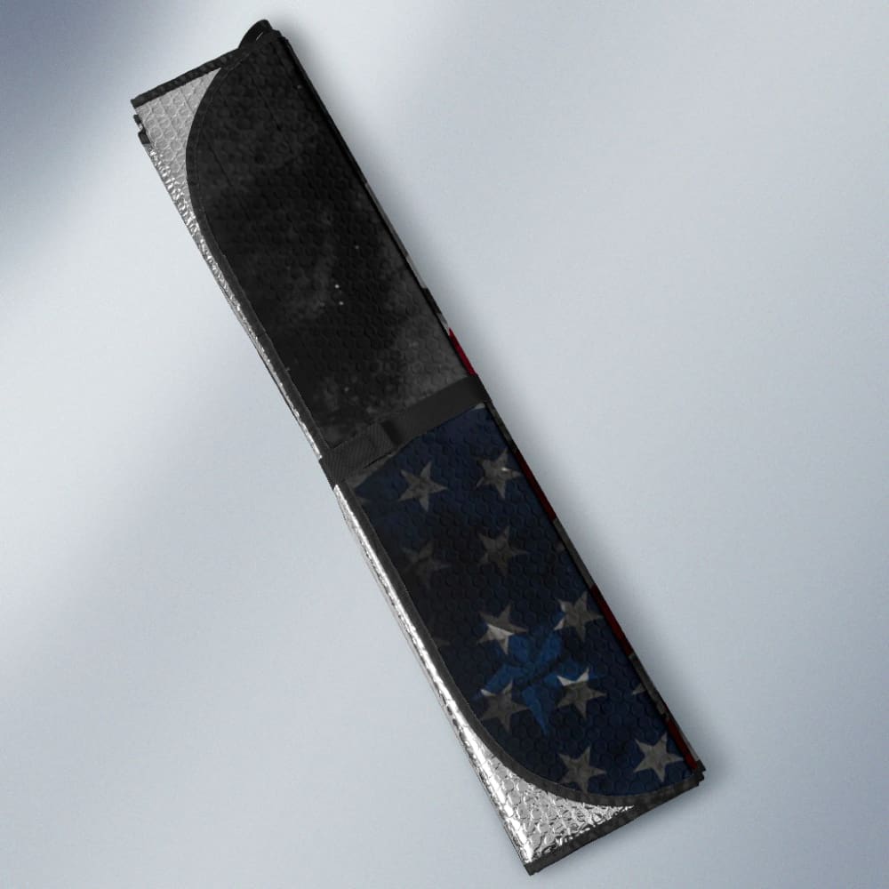 Premium American Flag Pit Bull Car Sun Shade for UV Protection - Perfect for Trucks, SUVs, and Sedans - Ideal for Summer Road Trips and Outdoor Adventures