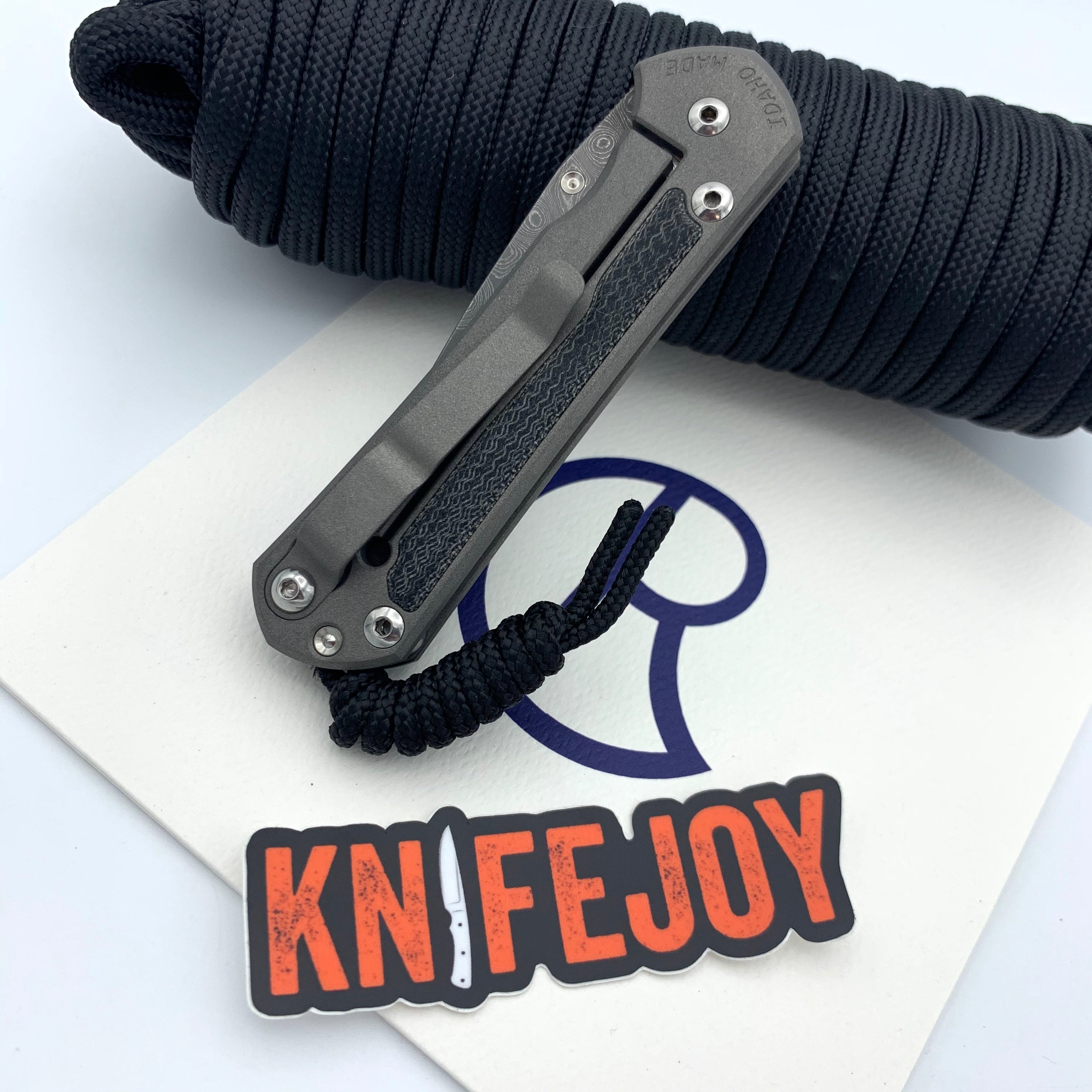 Chris Reeve Knives Small Sebenza 31 LH - Black Canvas Micarta Inlay Drop Point Raindrop Damascus Folding Knife | EDC, Outdoor Survival, Camping & Collectible