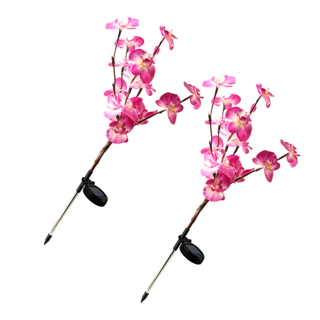 6 Pack Solar Flower Lights - Orchid Shaped Outdoor Garden Lights with Ground Stakes, Waterproof Solar Powered LED Landscape Lighting for Yard, Pathway, Patio Decor