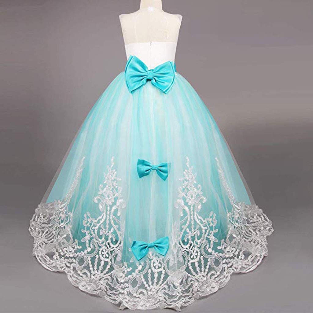 **Elegant Princess Dresses for Girls - Lace Tulle Party Gown for Wedding, Bridesmaid, Pageant & Special Occasions**    **Perfect for:** Birthday Parties, Weddings, Pageants, Flower Girl Dresses, Tea Parties & Dress-Up Play
