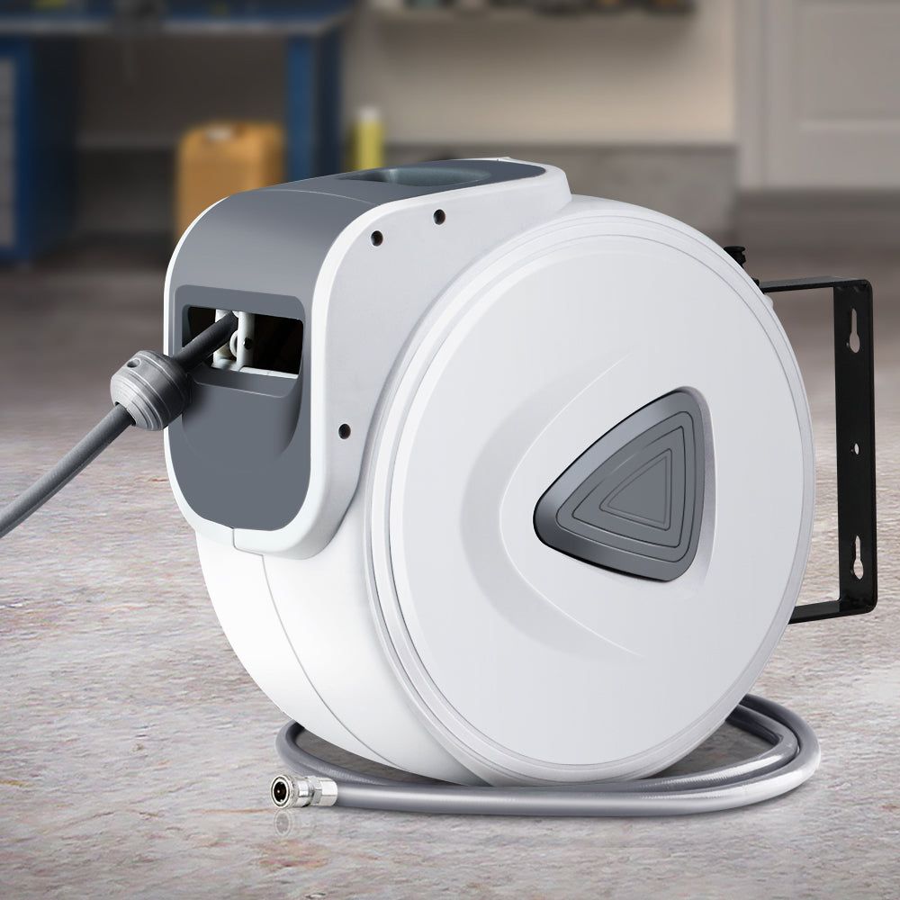 Giantz 10m Retractable Air Hose Reel with Swivel Wall Mount - Heavy Duty Compressor Hose for Garage, Workshop & Automotive Use