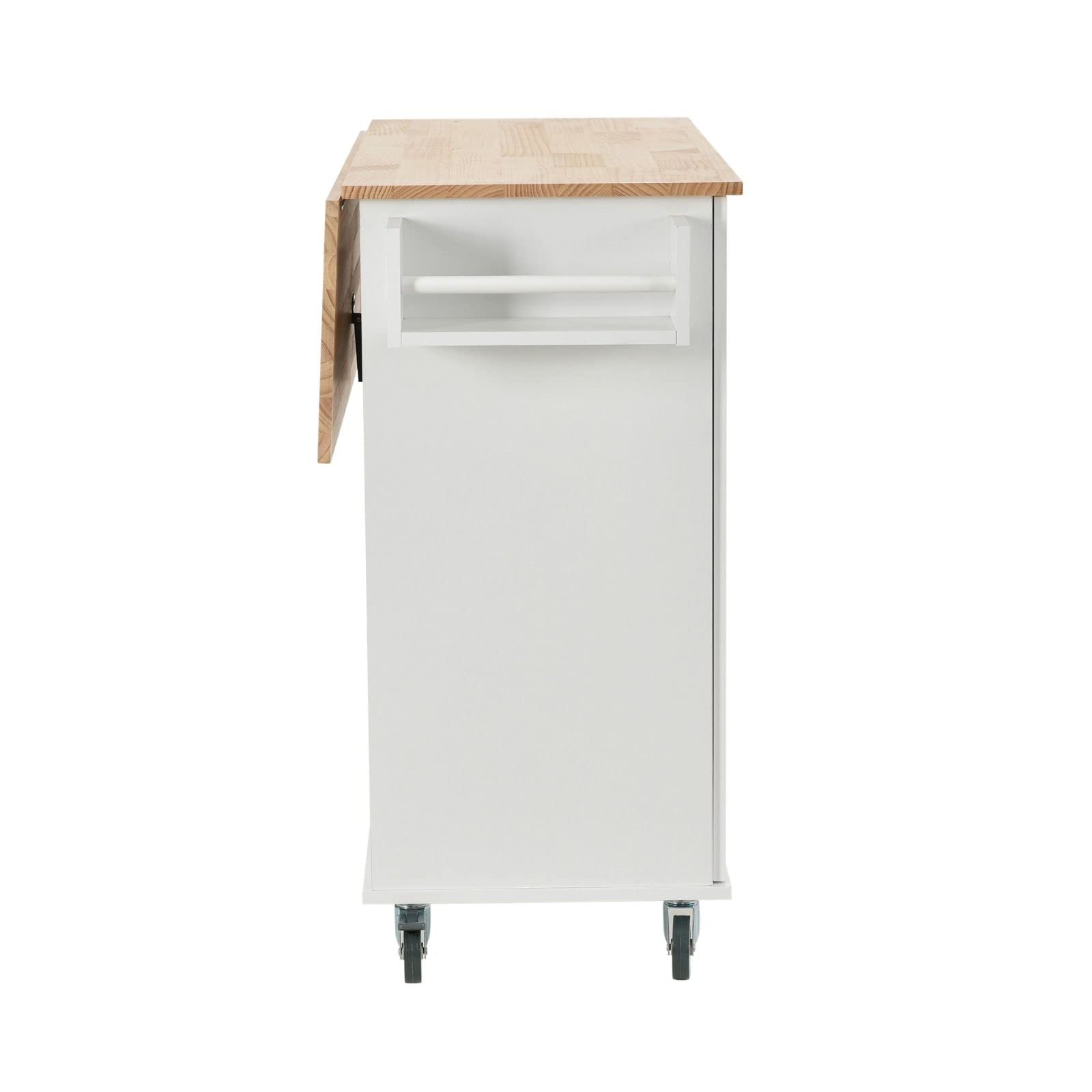 Rolling Kitchen Island with Wood Top & Storage - Perfect for Small Spaces
