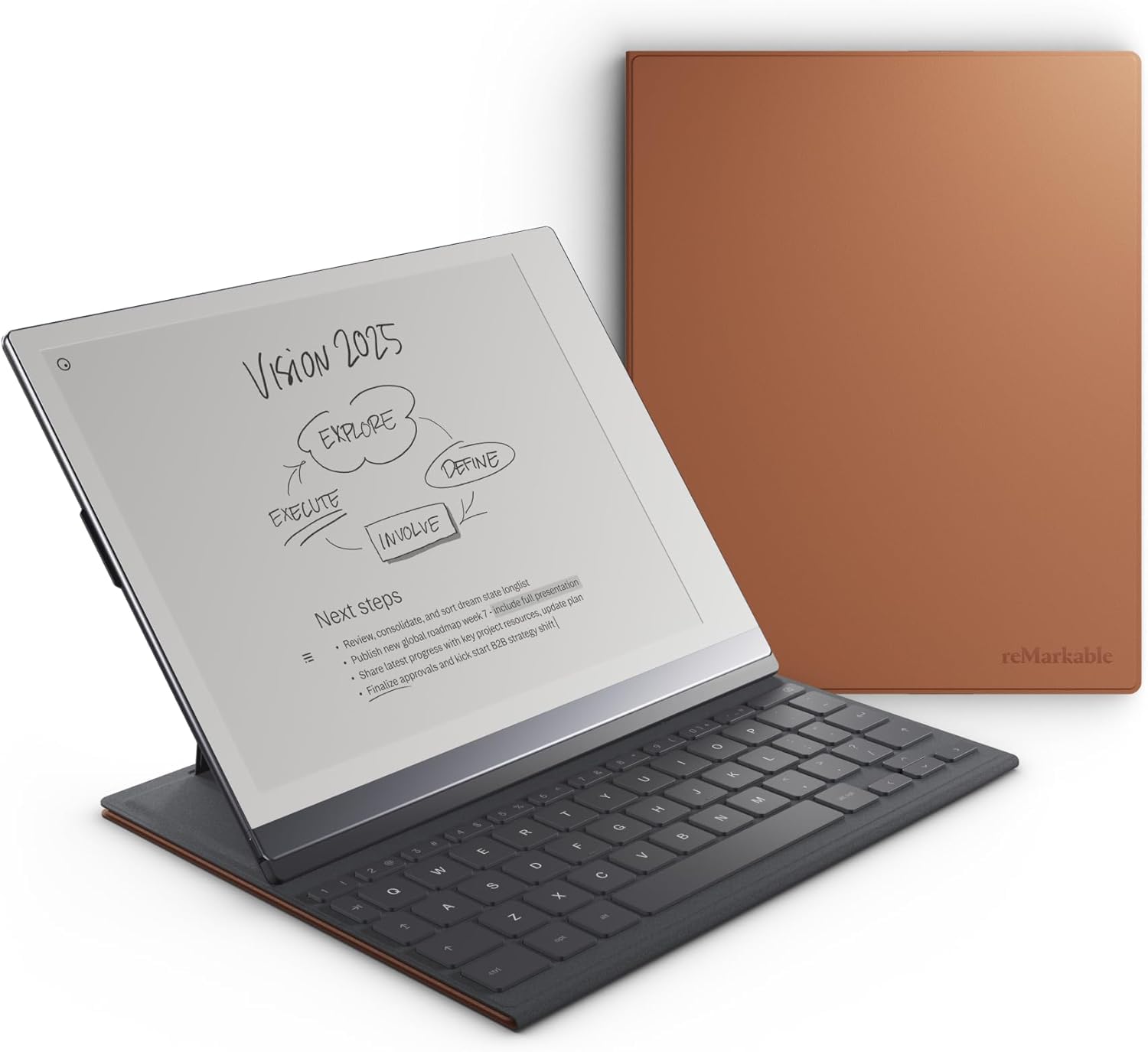 reMarkable 2 Type Folio Keyboard Case - Brown | Compatible with rM2 Paper Tablet | US English Layout | Premium Protective Cover for Digital Note Taking, Writing & Productivity | Perfect for Students, Professionals & Remote Workers