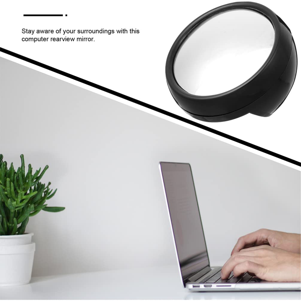 Computer Rearview Mirror for Desk & Office – Clip-On Magnifying Safety Mirror to See Behind You | Perfect for Cubicles, Home Offices & Personal Security