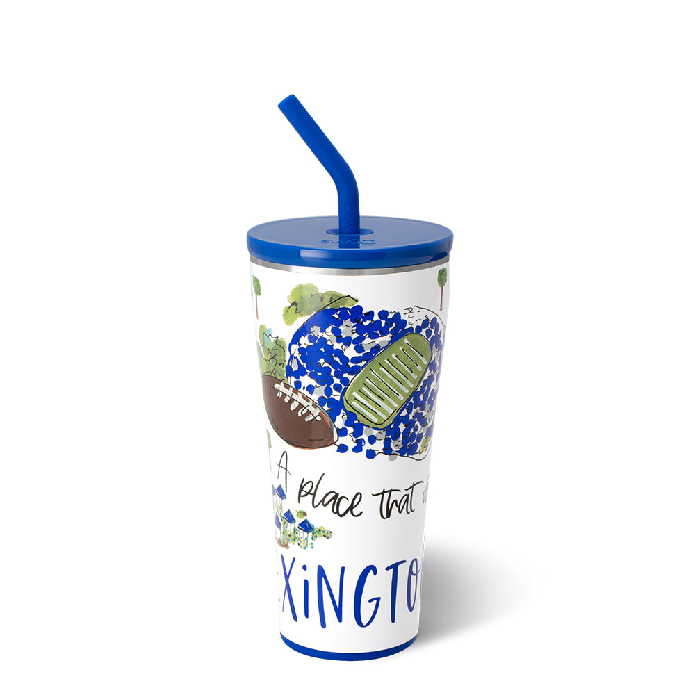 Saturdays in Lexington 32oz Straw Tumbler - Insulated Stainless Steel Travel Mug for Coffee, Tea & Cold Drinks - Perfect for Beach, Office & Outdoor Adventures