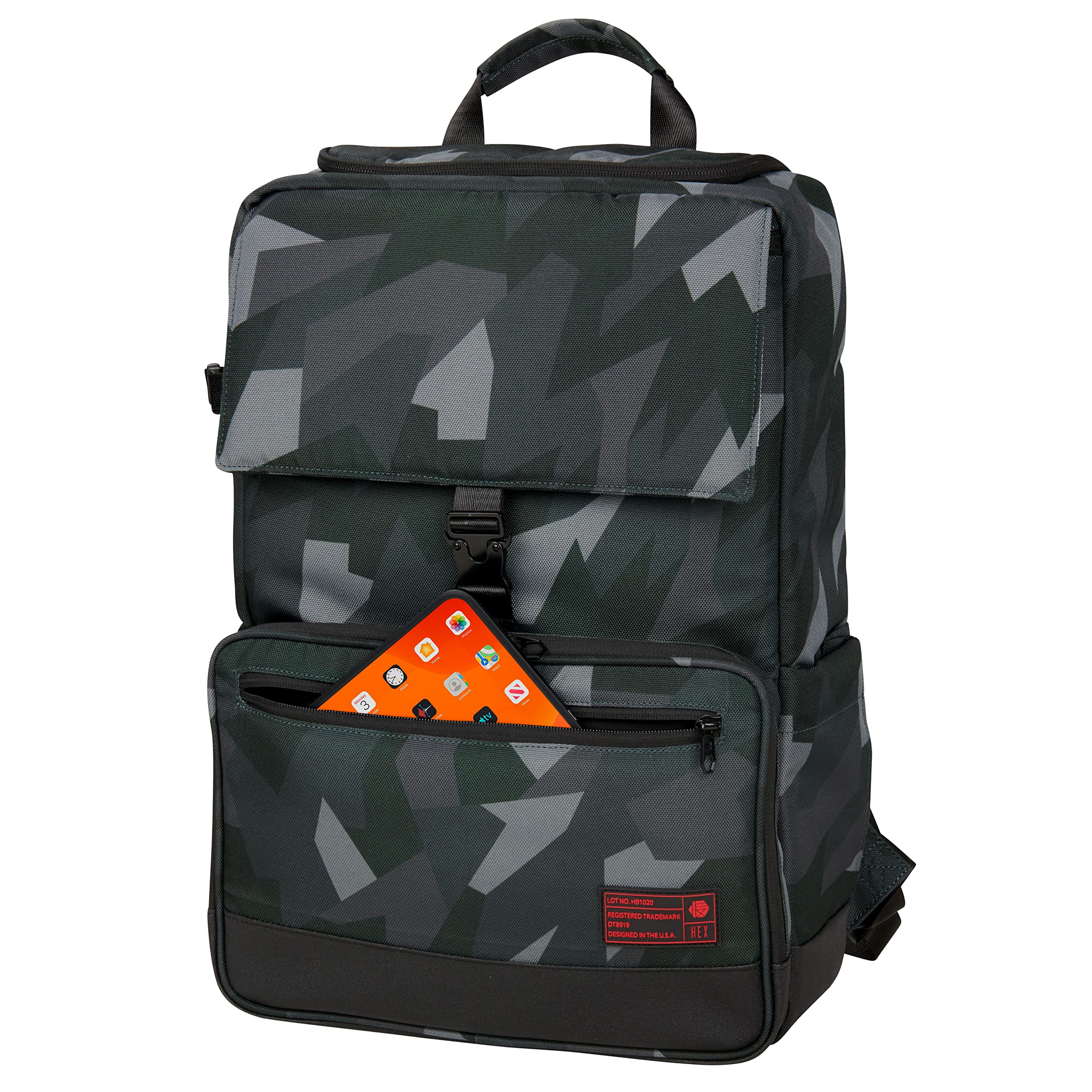HEX Ranger BACKLOADER Tactical Backpack - Glacier Camouflage V2 - Durable Military Style Hiking & Outdoor Adventure Gear for Camping, Hunting & Travel