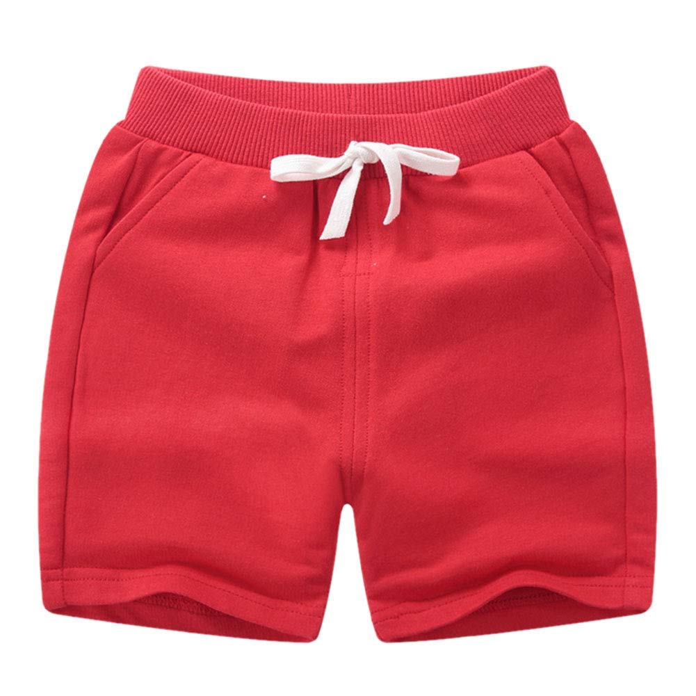 **PTPUKE Toddler Boys Girls Cotton Jogger Shorts - Soft Comfortable Athletic Casual Pants for Kids - Perfect for Playtime, Sports & Everyday Wear**