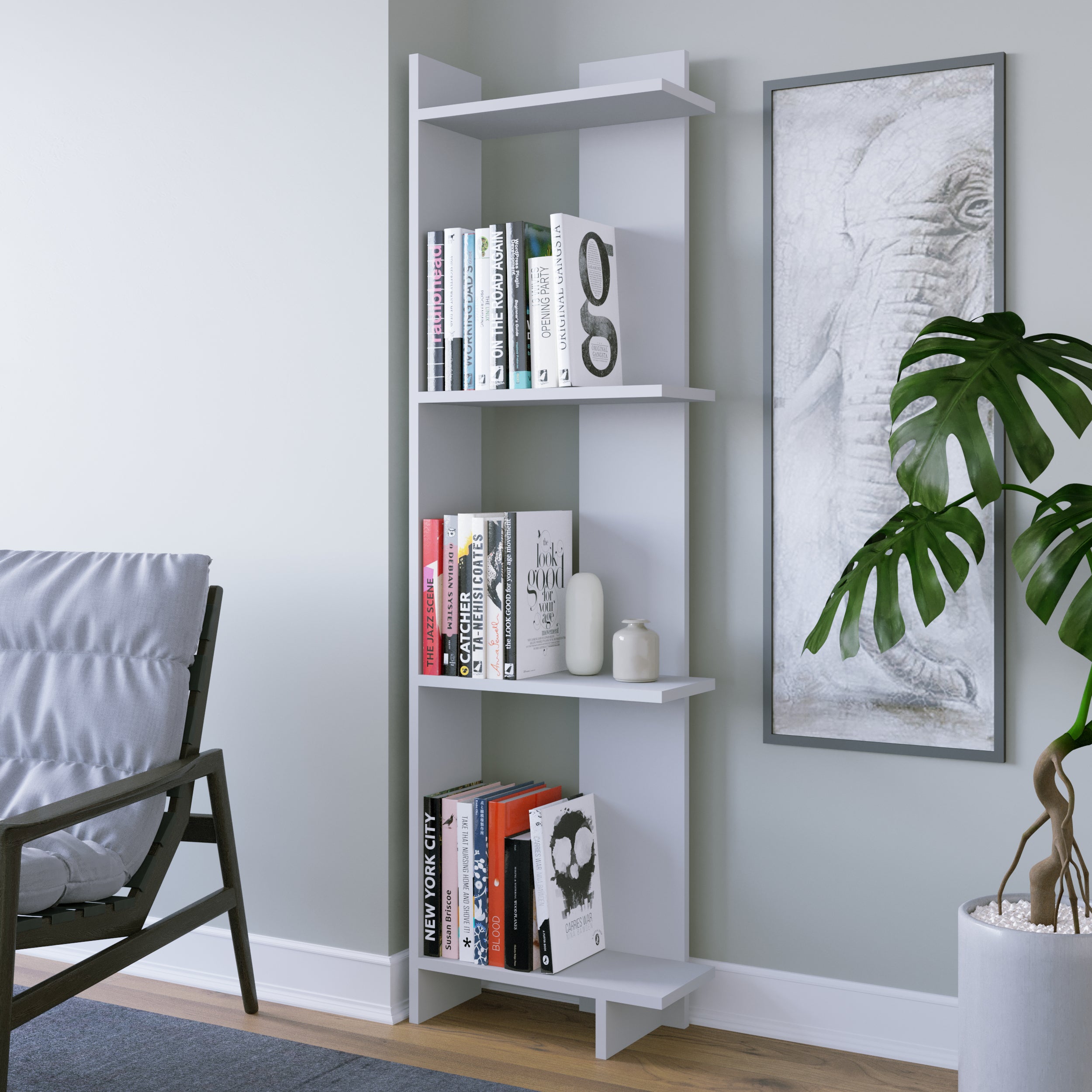 Rodney Bookcase - Modern Wooden Bookshelf for Home & Office - Perfect for Living Room, Bedroom, and Study Organization