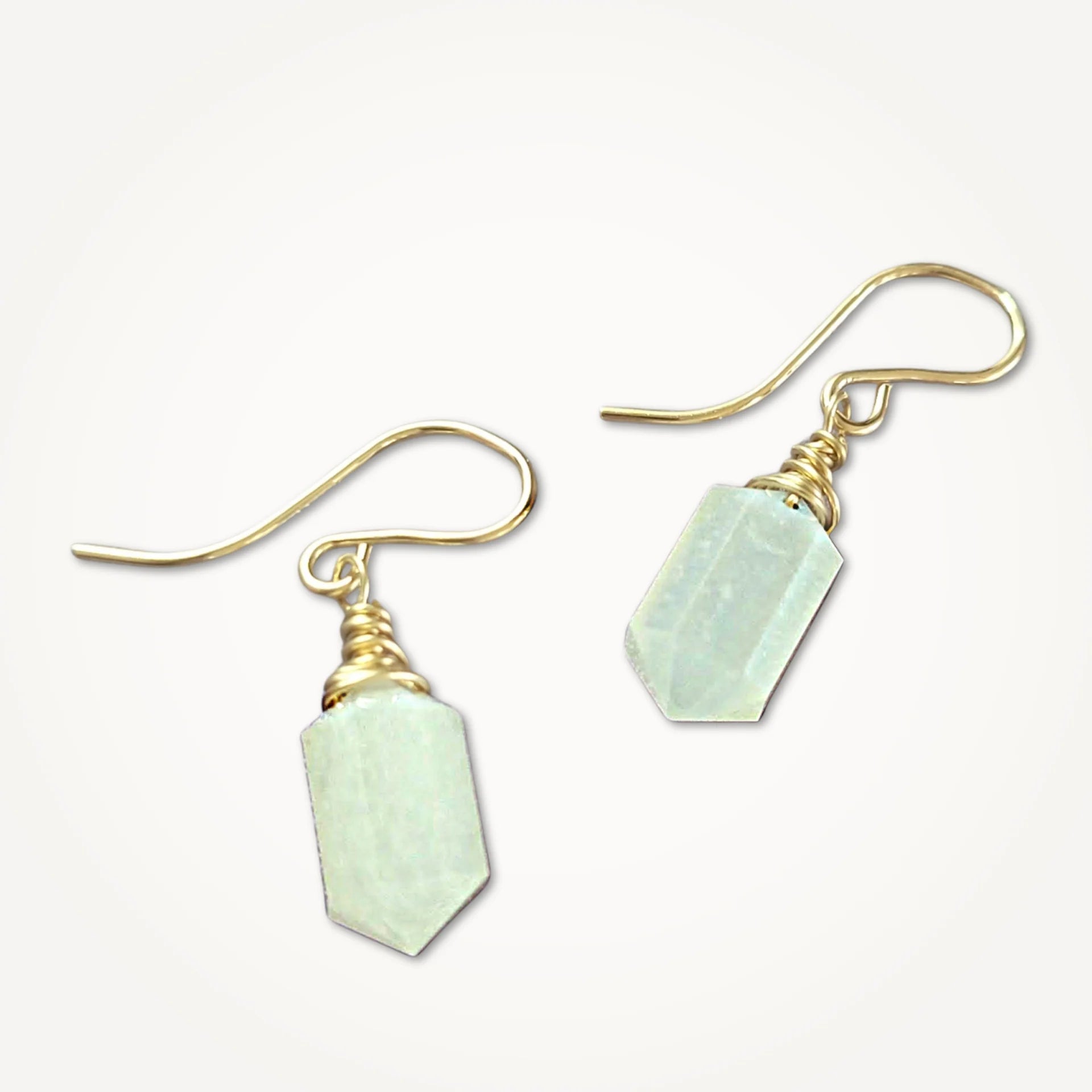 Hexa Crystal Moonstone Earrings for Women - Dainty Sterling Silver Stud Earrings with Healing Stone - Perfect for Everyday Wear, Gift Giving & Spiritual Healing