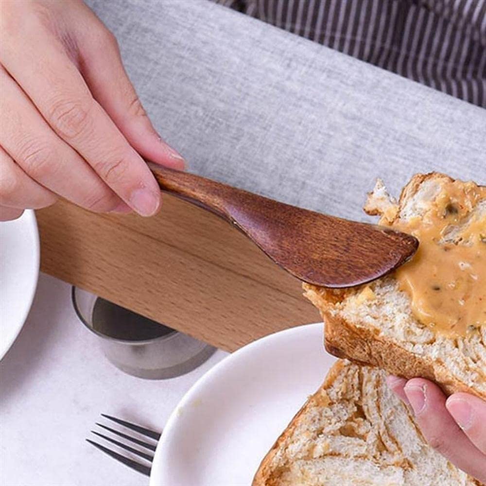 2 Pack Mini Wooden Butter Spatulas - Cheese Spreaders & Cake Knives Set for Kitchen, Baking & Serving - Perfect for Butter, Jam, Cream Cheese & Desserts - Eco-Friendly Kitchen Gadgets & Utensils