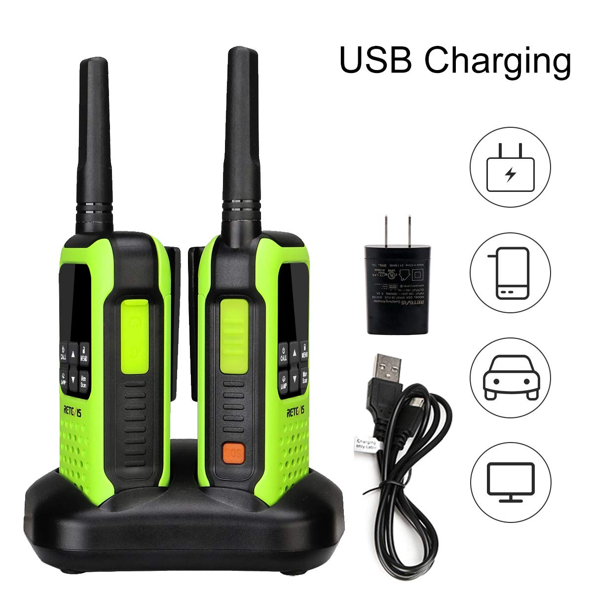 Retevis RT49P Waterproof Walkie Talkies for Adults - IP67 Floating Long Range Two Way Radios with Earpieces, VOX NOAA SOS - Rechargeable Walkie Talkies for Skiing, Hiking, Fishing, Camping, Outdoor Adventures (4 Pack)