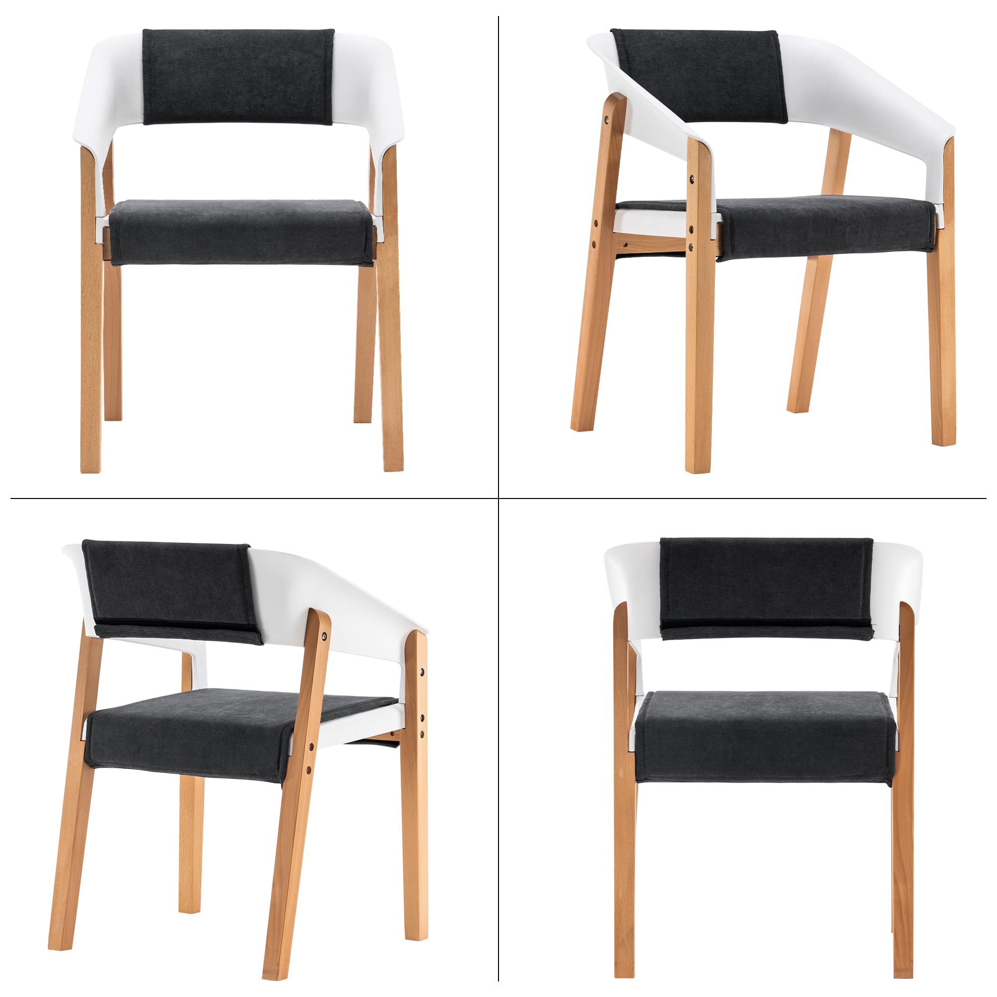 ivinta Patio Dining Chairs Set of 2 - Indoor Outdoor Chairs with Ergonomic Design & Solid Wood Legs for Living Room, Restaurant, Garden - Perfect for Backyard BBQs, Poolside Lounging & Outdoor Entertaining
