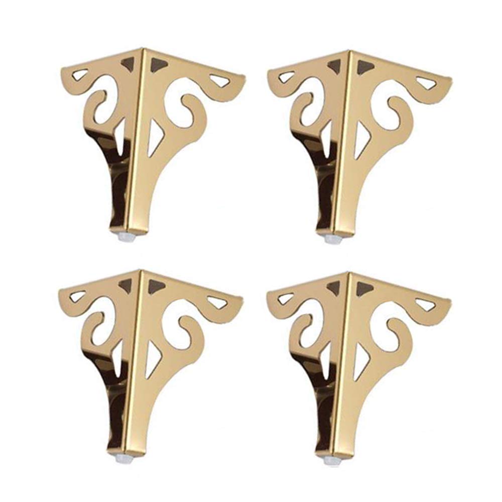 Stainless Steel Sofa Legs - 4PCS Modern Hollow Metal Furniture Feet for Cabinet, Table, Bedside & Bathroom - Durable & Stylish Silver/Gold Legs - Perfect for Living Room, Bedroom & Office Furniture Upgrade