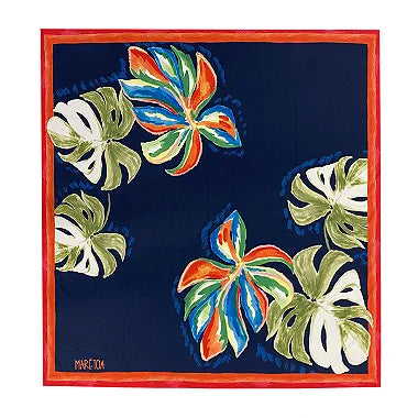 Watercolor Blue Leaves Swim Sarong Pareo Cover Up - Lightweight Beach Wrap for Women, Tropical Floral Print, Quick Dry Fabric - Perfect for Poolside, Vacation, and Summer Outfits