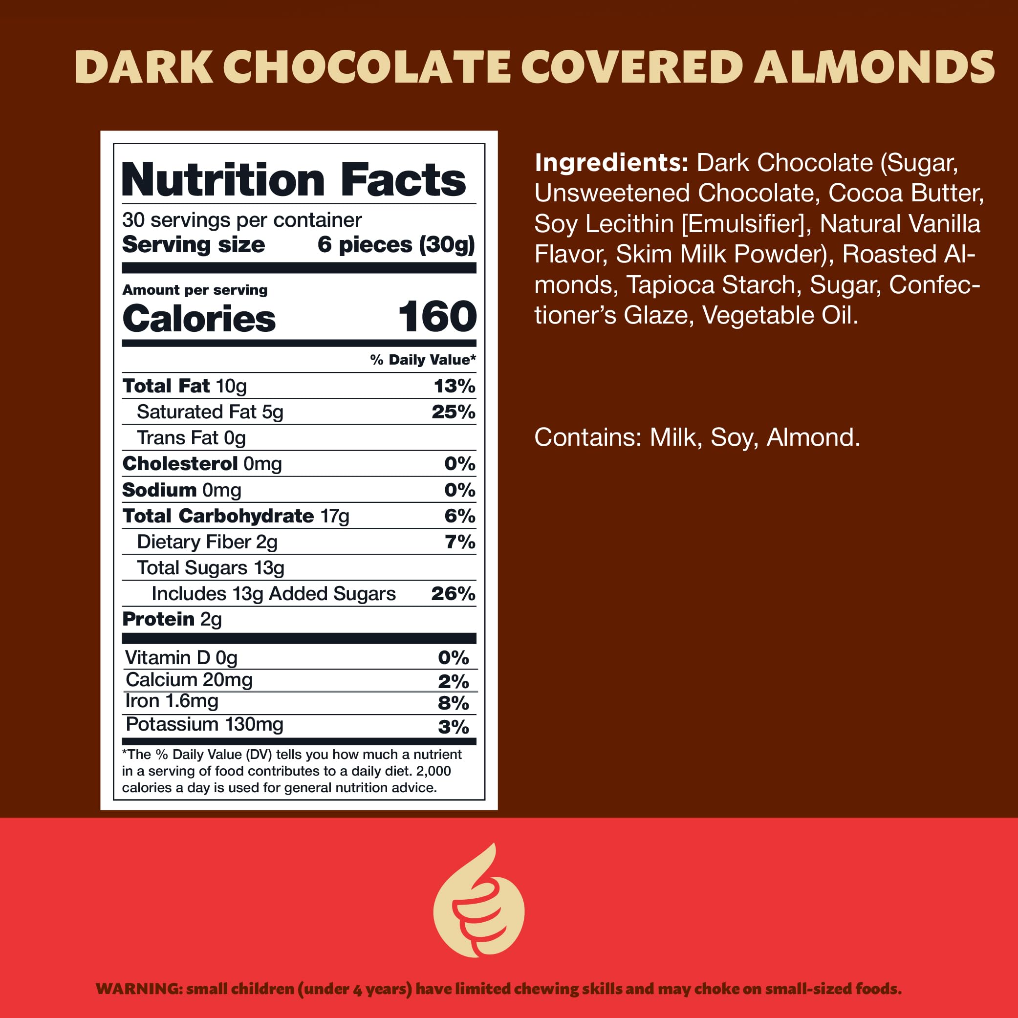 Premium Dark Chocolate Covered Almonds – 2lb Bulk Bag | Gourmet Snack for Parties, Gifts & Healthy Desserts | Rich Cocoa & Crunchy Almonds | Perfect for Holidays, Office Treats & Movie Nights