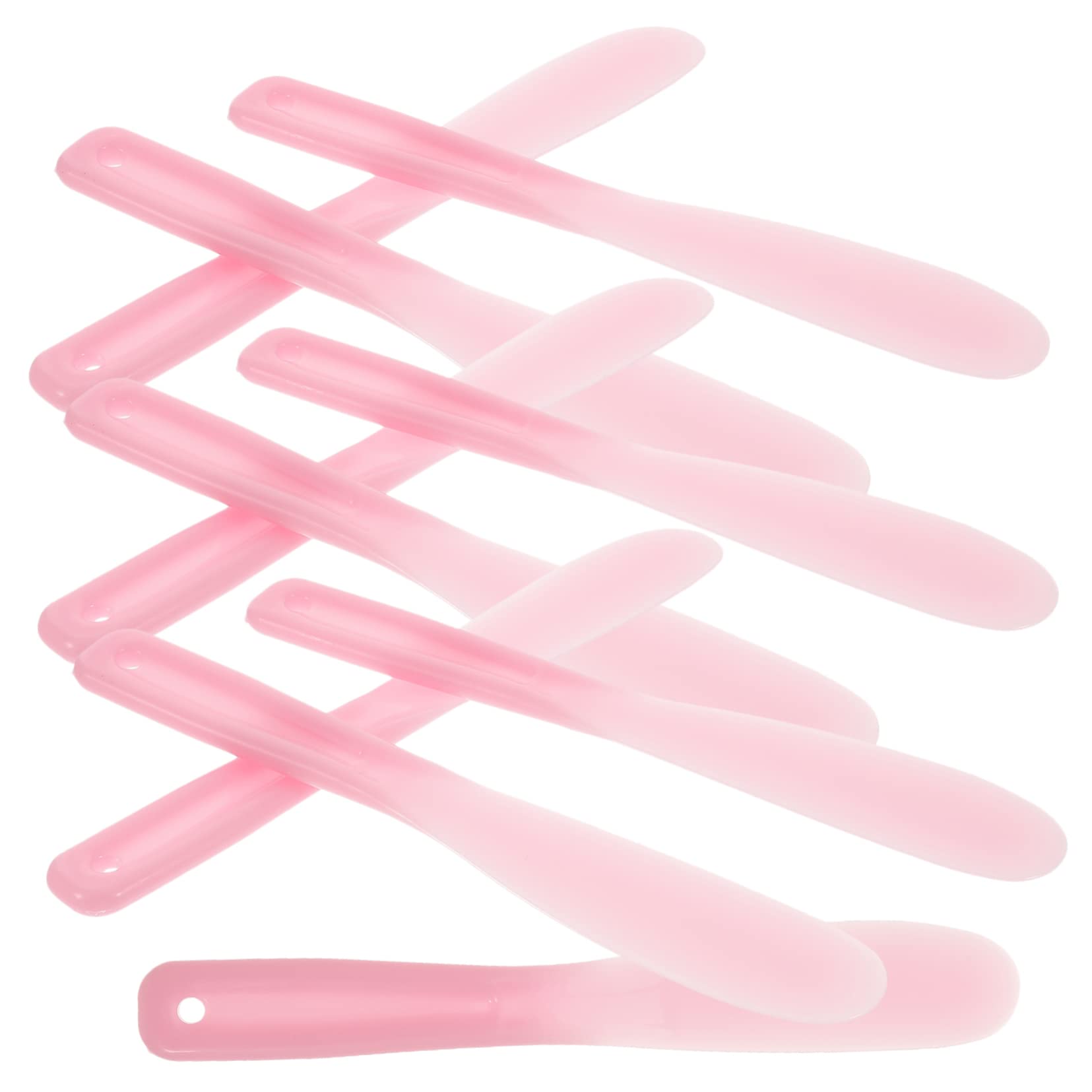 10Pcs Reusable Pink PP Cosmetic Spatulas - Mini Makeup Mixing Tools for Foundation, Cream & Emulsion Blending | Perfect for DIY Beauty, Nail Art & Professional Makeup Application
