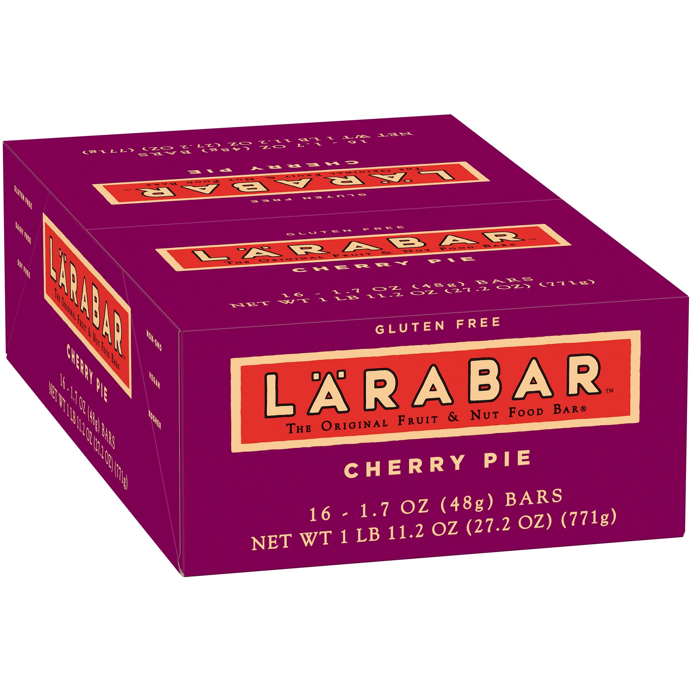 Larabar Cherry Pie Gluten Free Vegan Fruit & Nut Bar - 1.7 oz (16 Count) | Healthy Snack for Hiking, Workouts & On-the-Go Energy