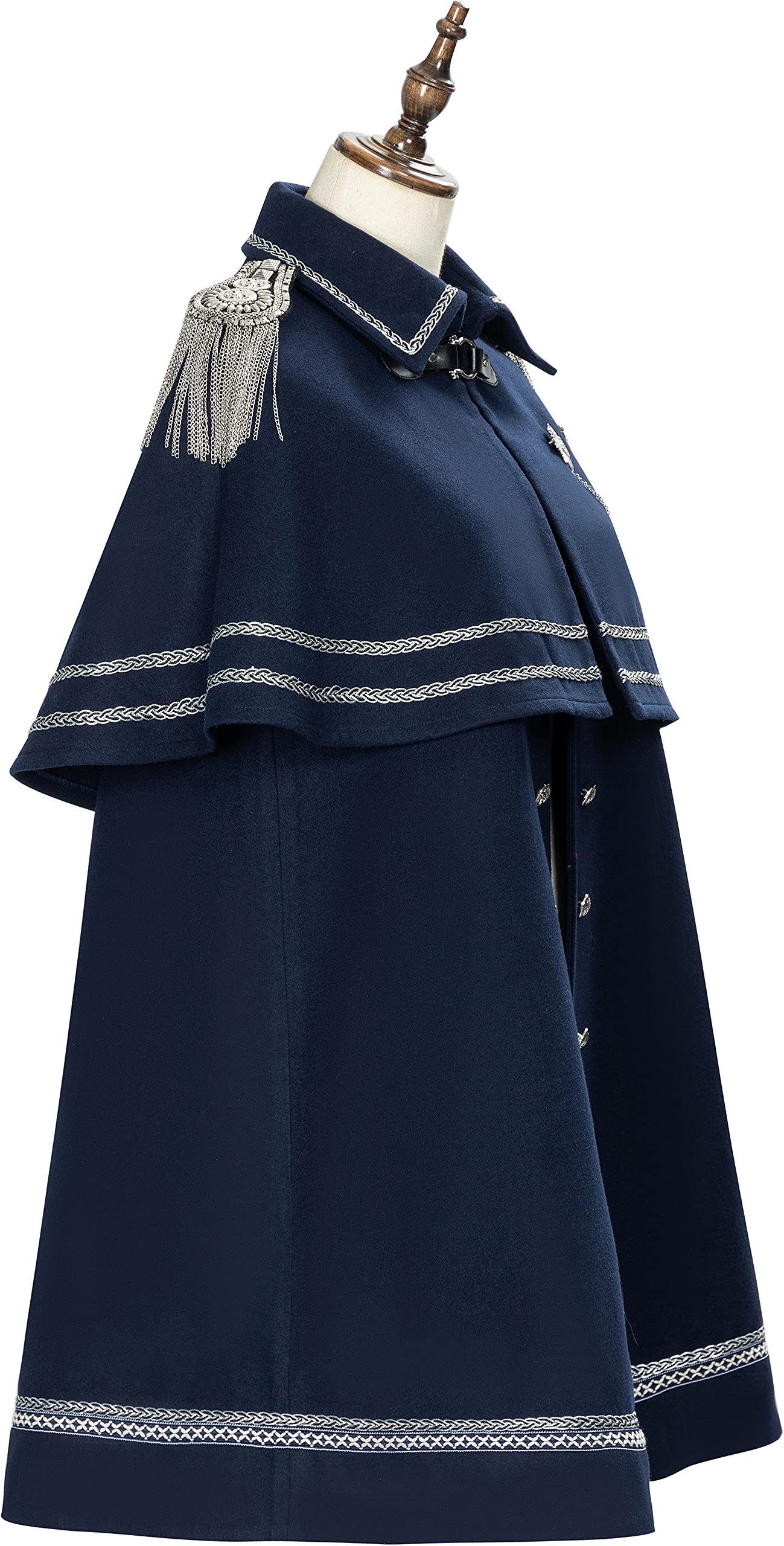 Women's Military Style Lolita Cape - Blue Gothic Kawaii Cosplay Costume for Anime Dress Up | Plus Size Anime Fashion for Girls & Women