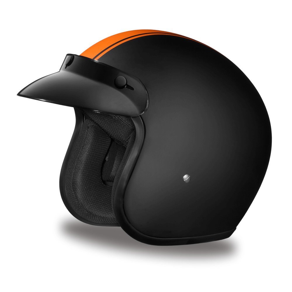 Daytona 3/4 Shell Open Face Motorcycle Helmet - DOT Approved, Lightweight & Comfortable Vintage Design for Scooters, Cruisers & Street Bikes - Adjustable Fit with Enhanced Ventilation & Clear Visor - Perfect for Urban Commuting, Weekend Rides & Vintage Bike Enthusiasts