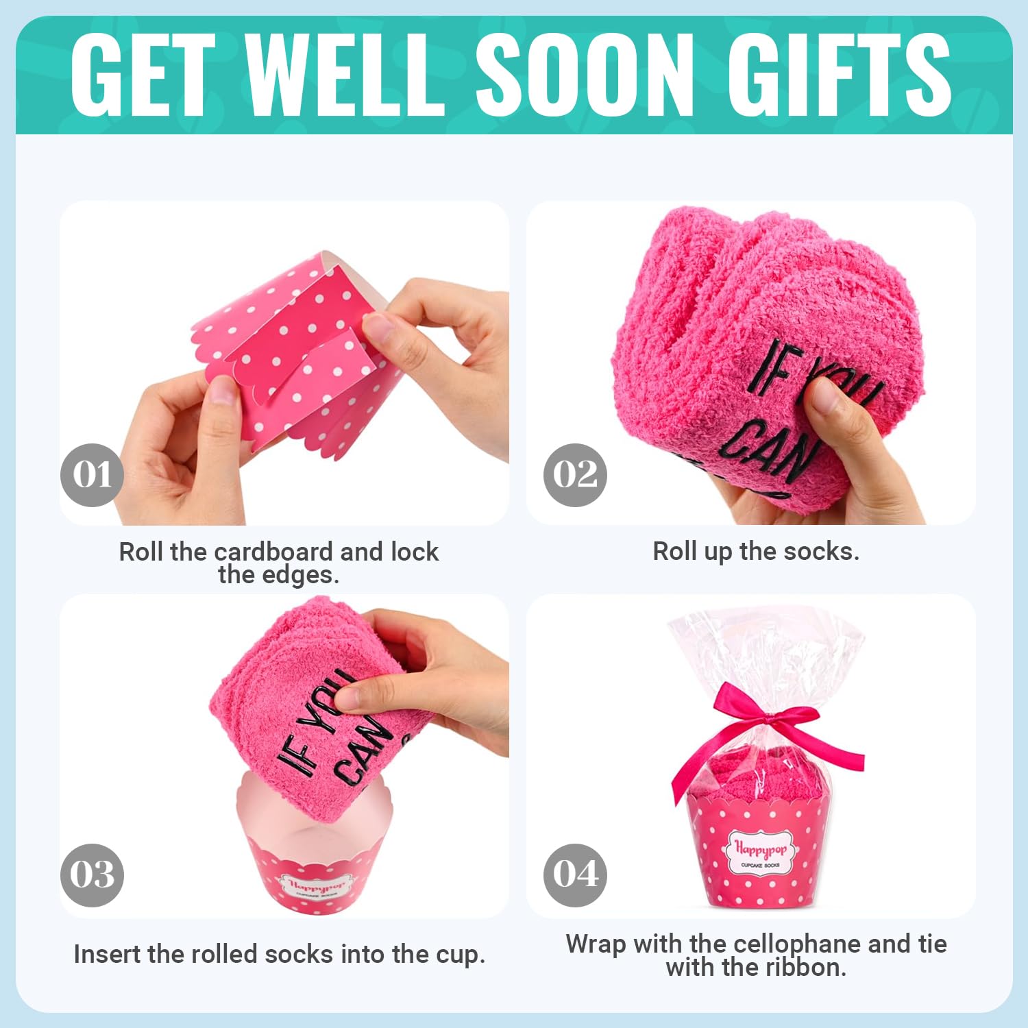 **HAPPYPOP Fuzzy Cancer Awareness Socks for Women - Soft & Comfortable Inspirational Breast Cancer Gifts - Perfect for Survivors, Supporters & Fundraising Events**