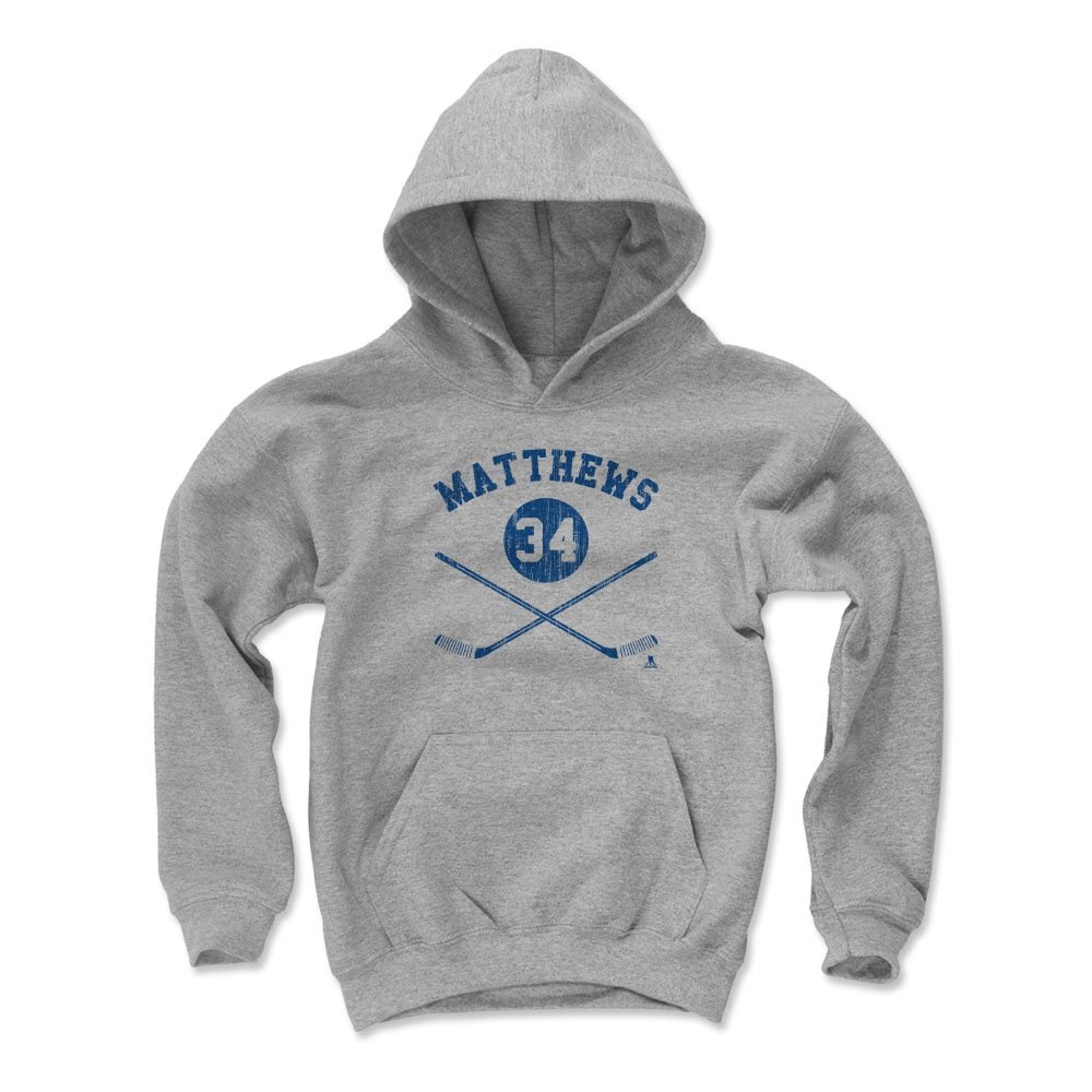 500 LEVEL Auston Matthews Kids Hoodie - Auston Matthews Sticks Hockey Sweatshirt for Boys & Girls | Warm Winter Pullover for Hockey Fans & Outdoor Play