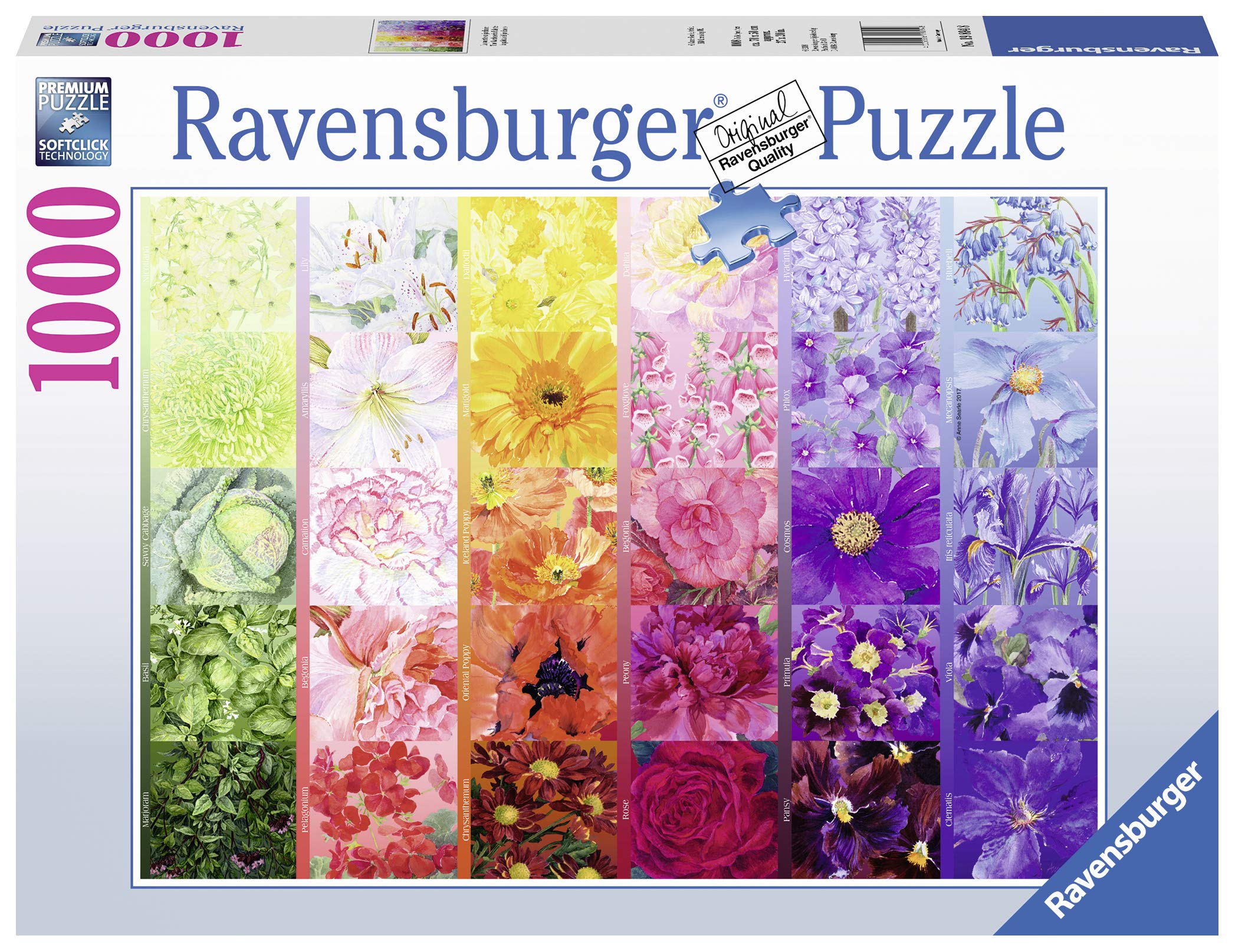 Ravensburger Gardener's Palette 1000-Piece Jigsaw Puzzle for Adults - Premium Quality with Anti-Glare Surface & Unique Piece Shapes - Perfect for Family Game Night, Stress Relief, and Home Decor